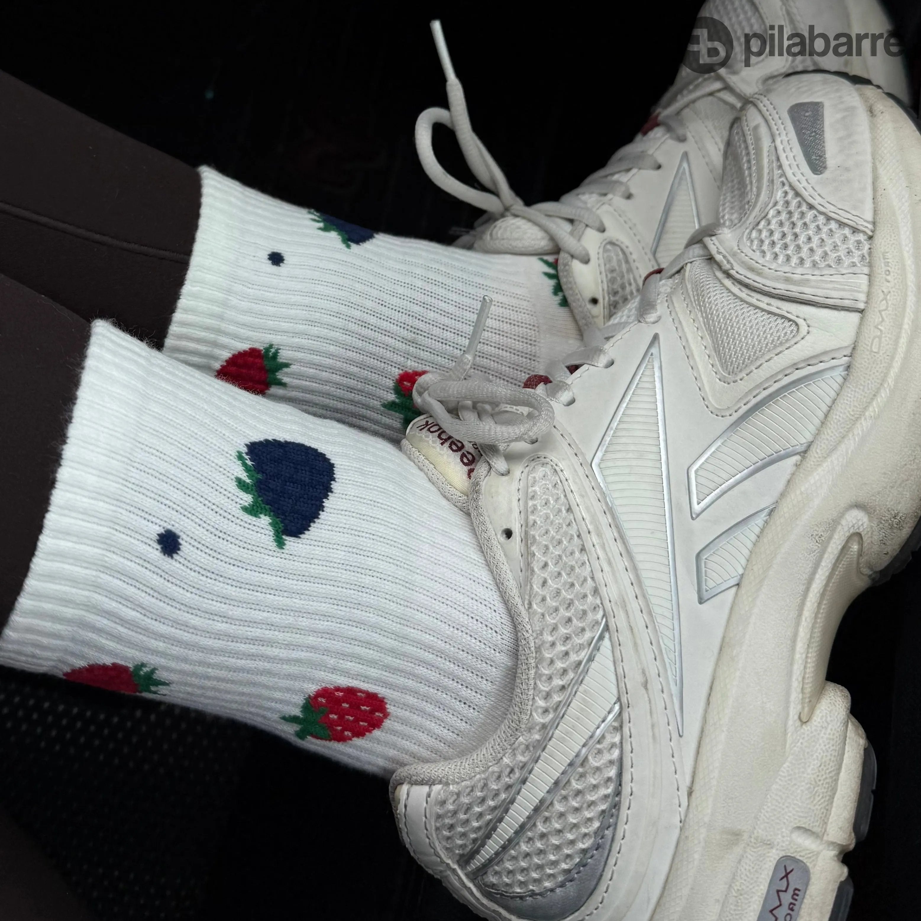 Cute Berries and Cream Pilates socks