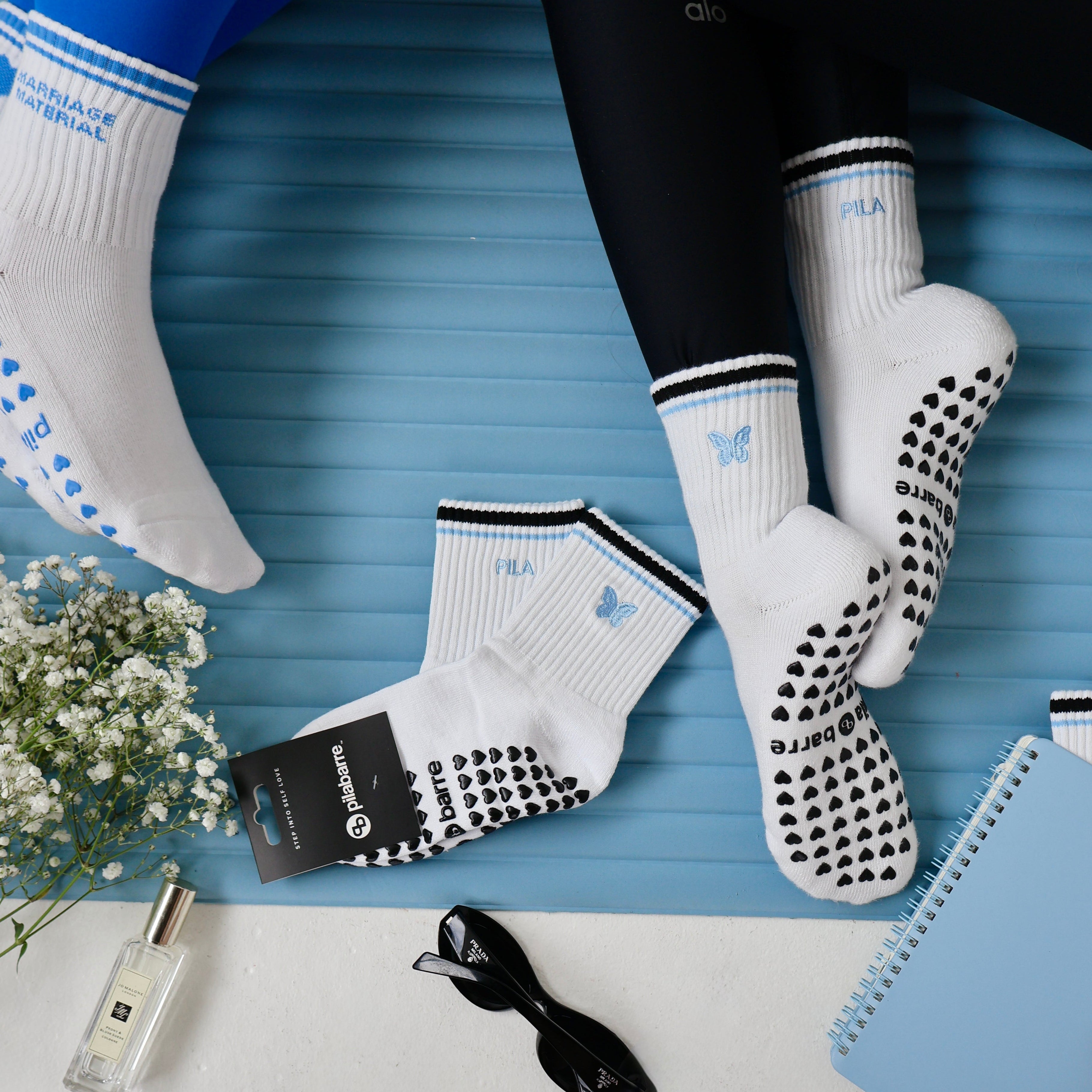 Butterfly pilates socks -pilabarre
