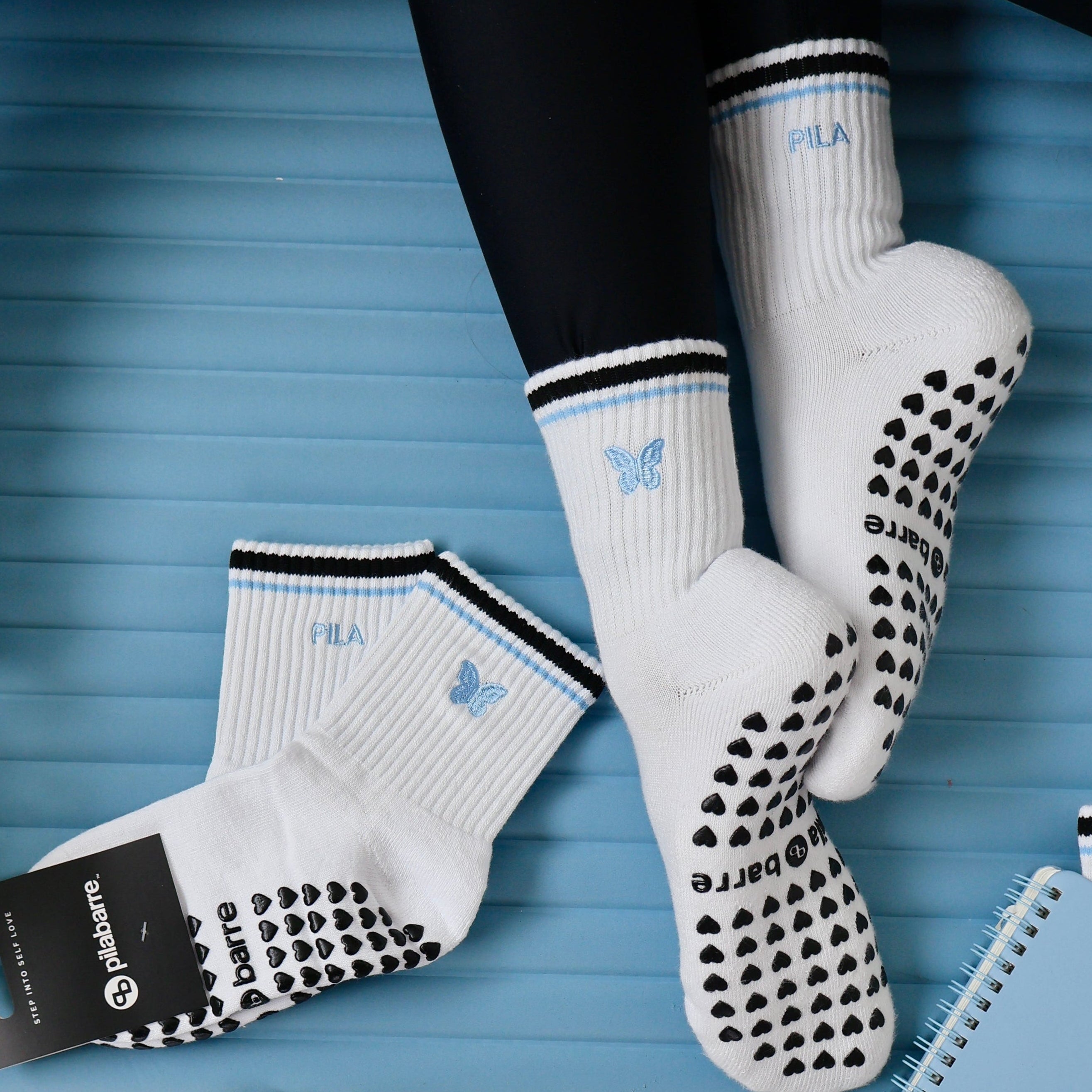 Butterfly pilates socks -pilabarre