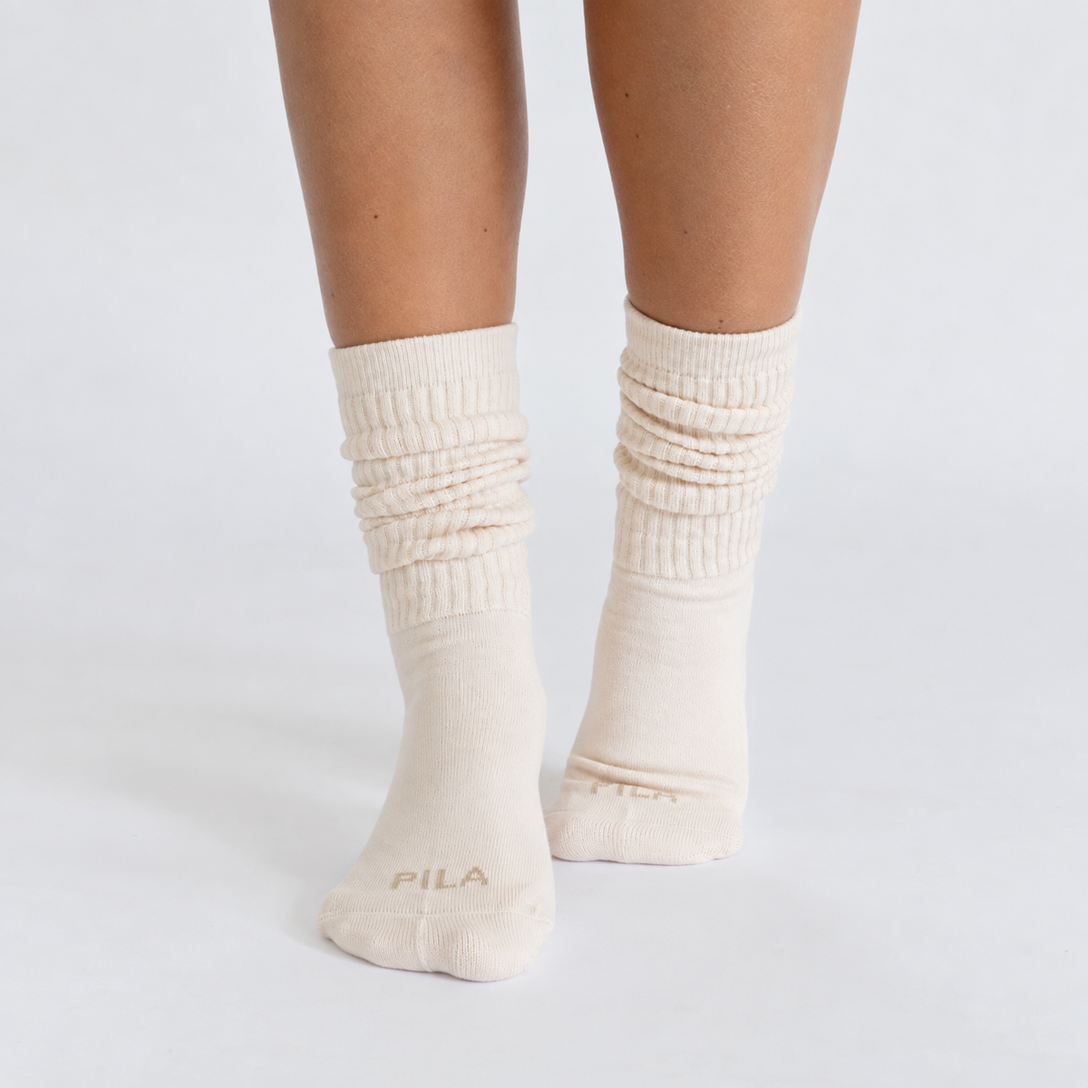 Cream Scrunch Pilates Socks