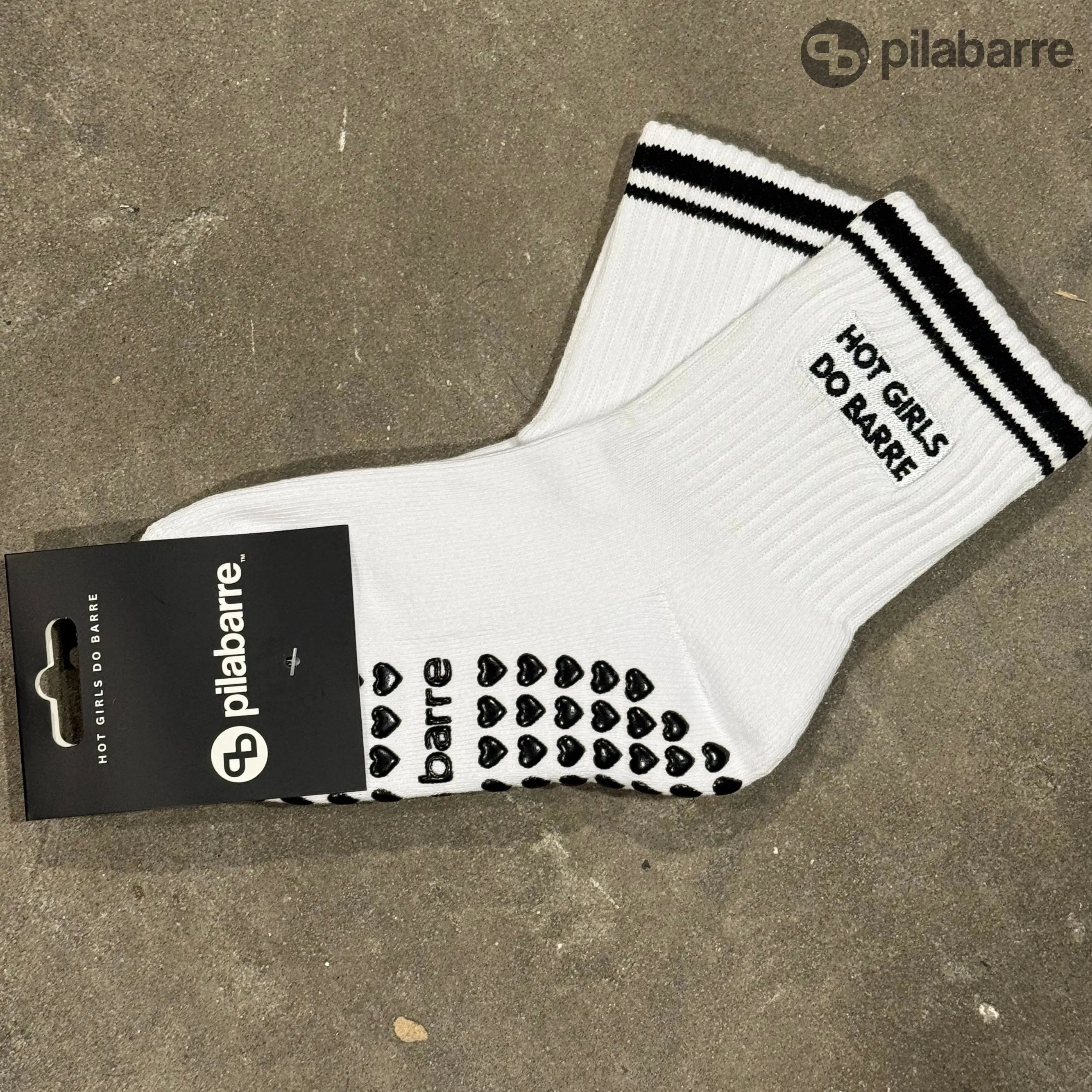 hot girls do barre grip socks white_black