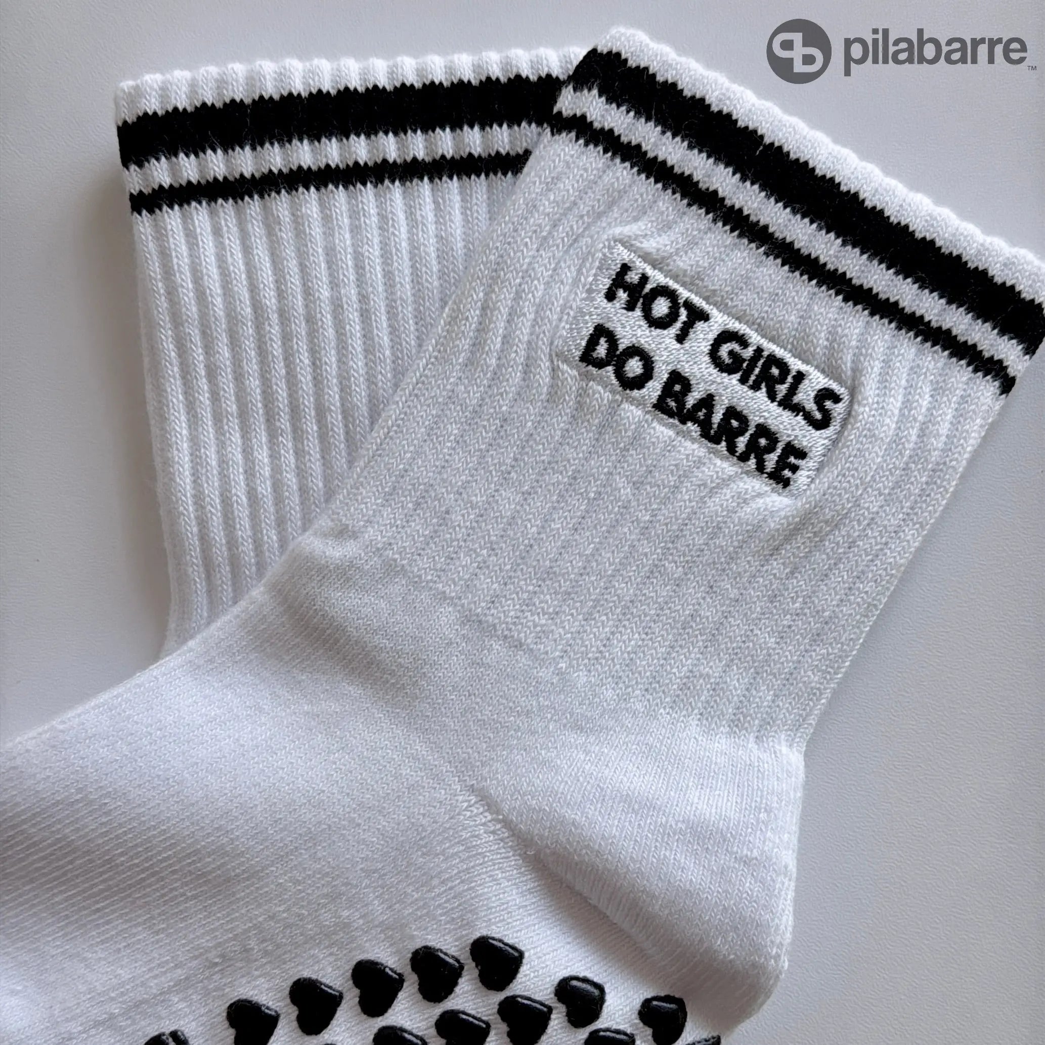 Hot Girls Do BARRE Socks - White/Black My Store