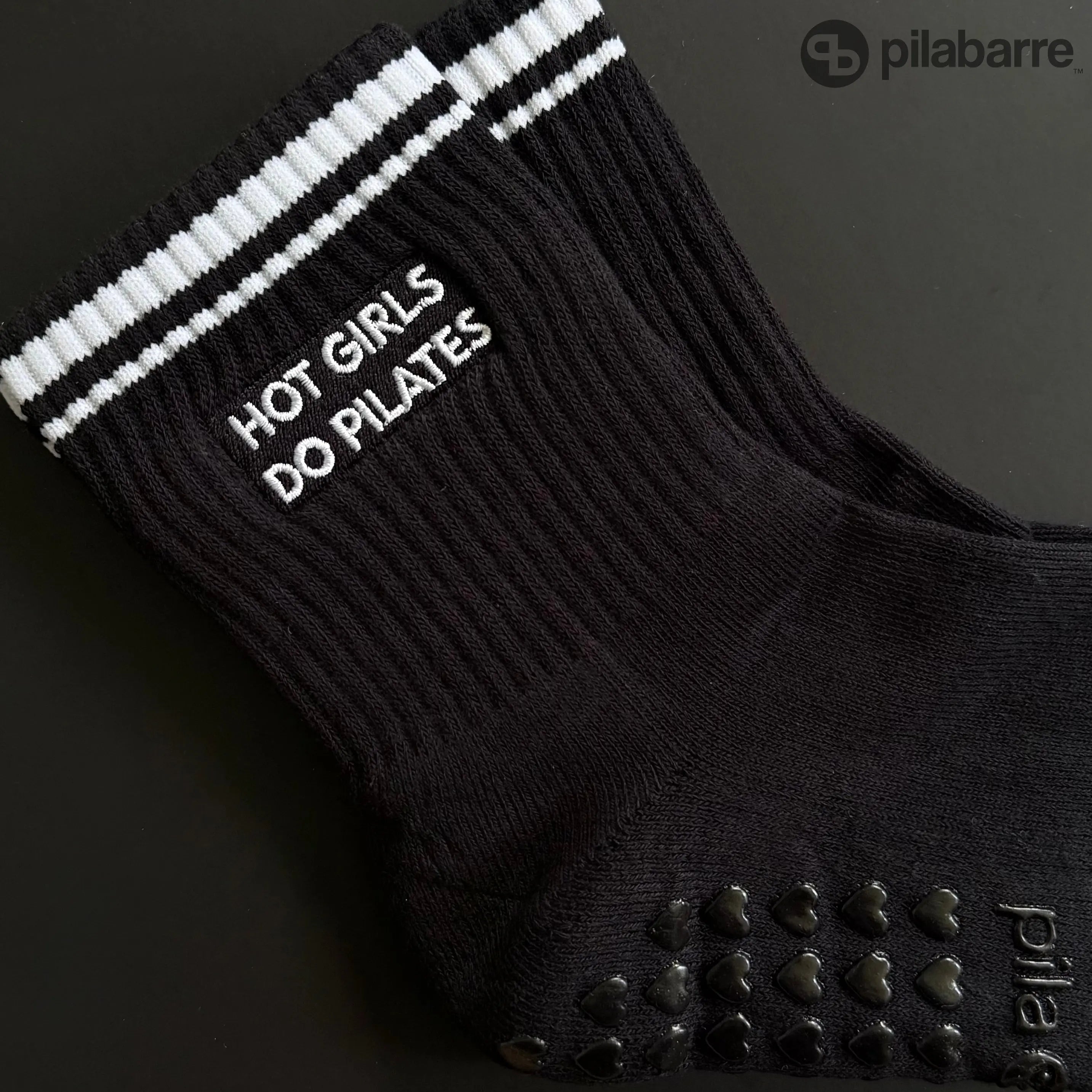 Hot Girls Do PILATES grip Socks - Black My Store