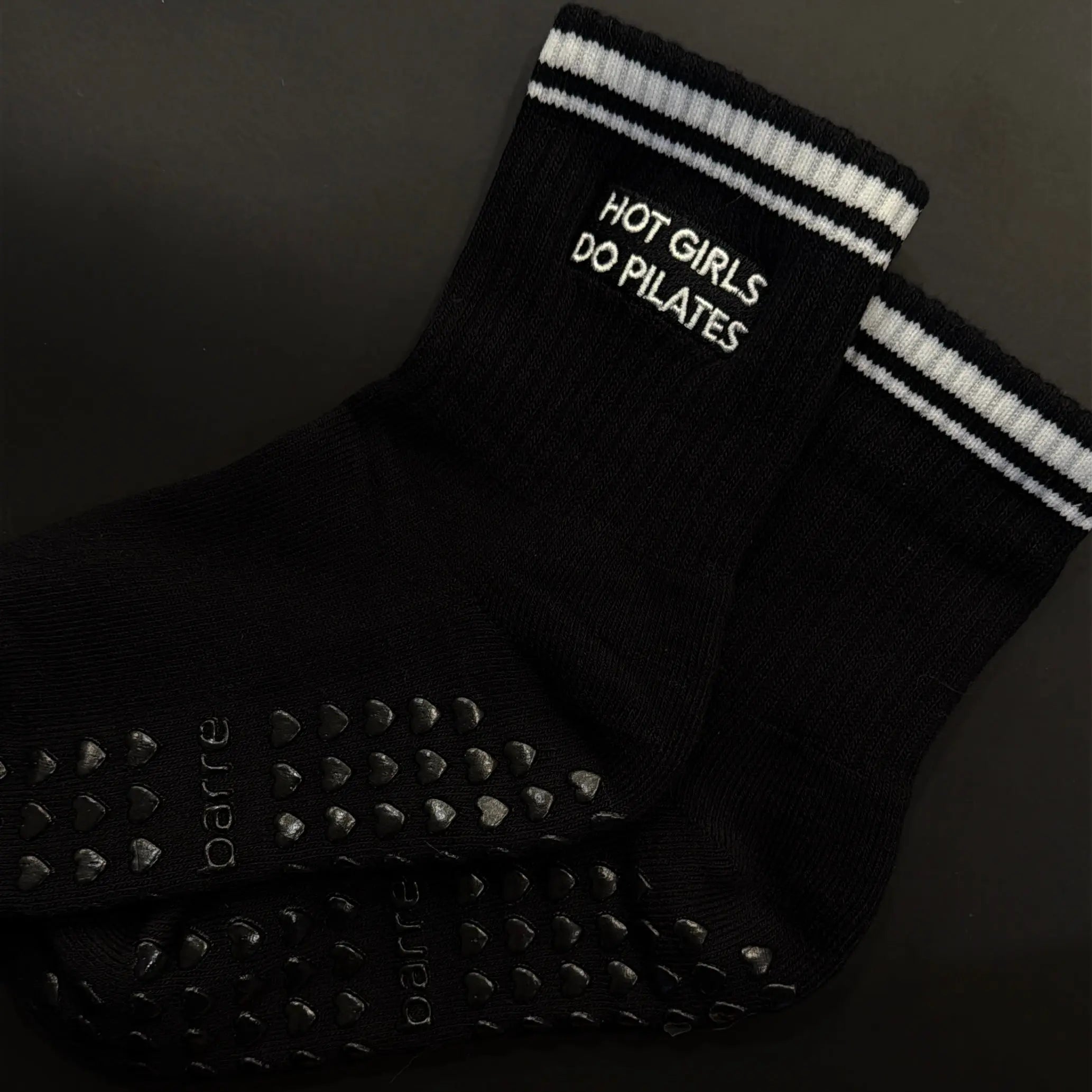 Hot Girls Do PILATES grip Socks - Black My Store