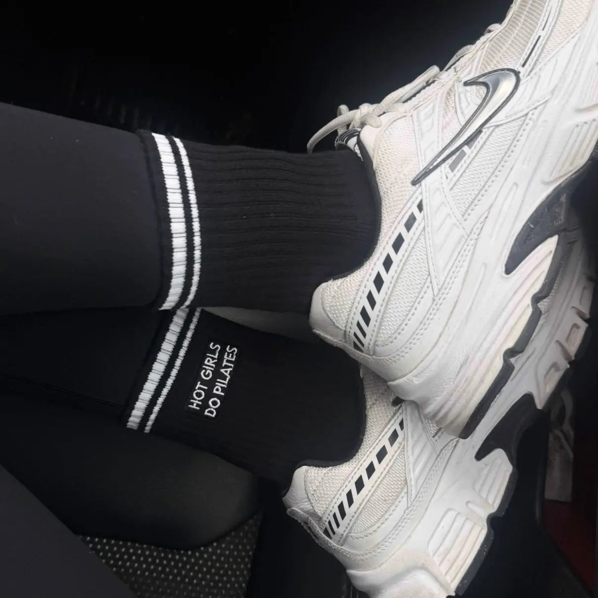 Hot Girls Do PILATES grip Socks - Black My Store