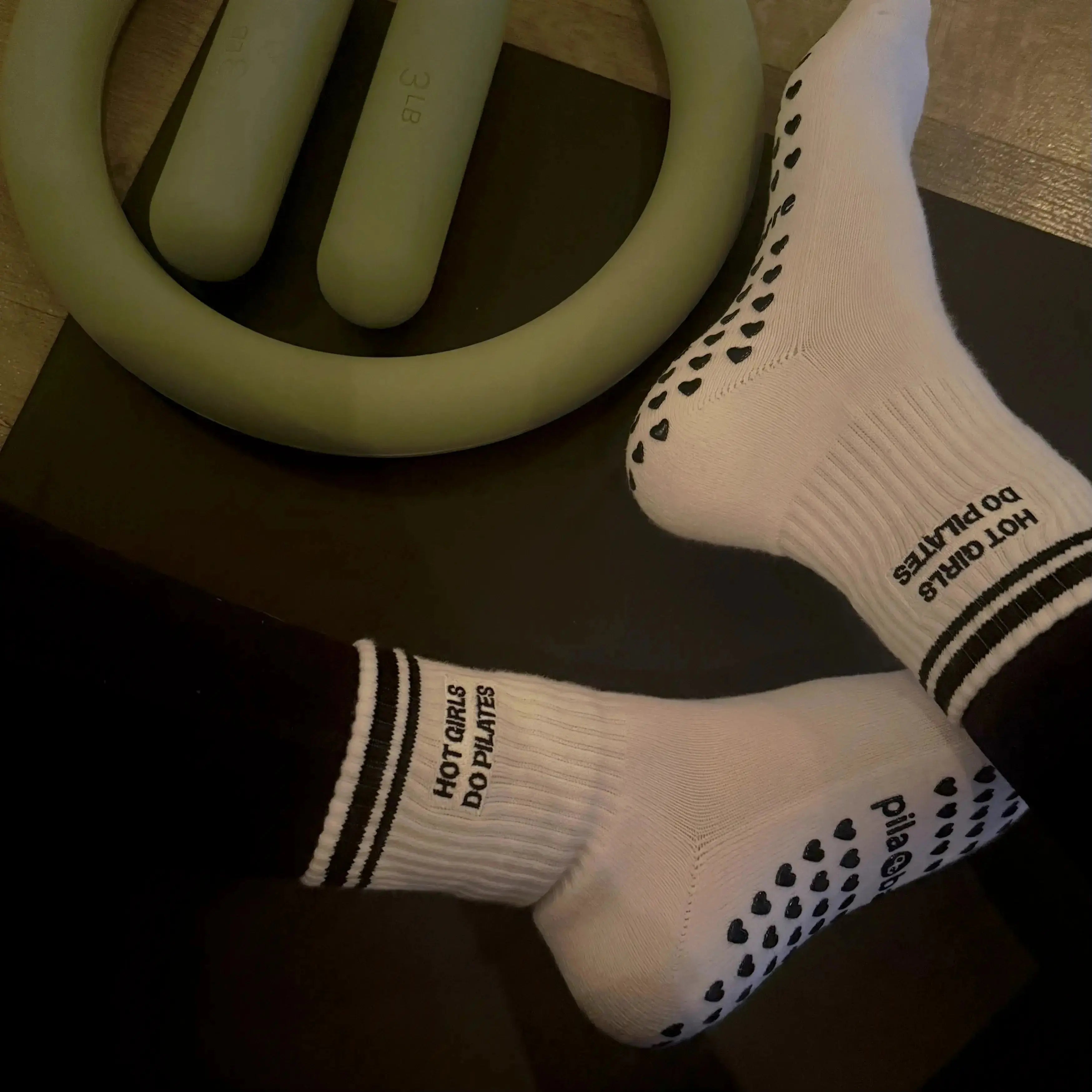 Hot Girls Do PILATES Sock - White/Black My Store Pila-Barre High Hot Girls Do Pilates Sock - Blue