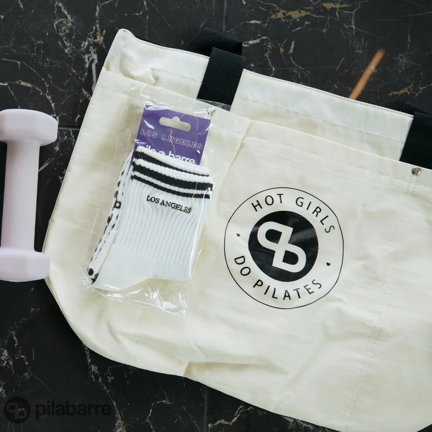 Nylon "Hot Girls Do Pilates" Tote Pila-Barre Pila-Barre