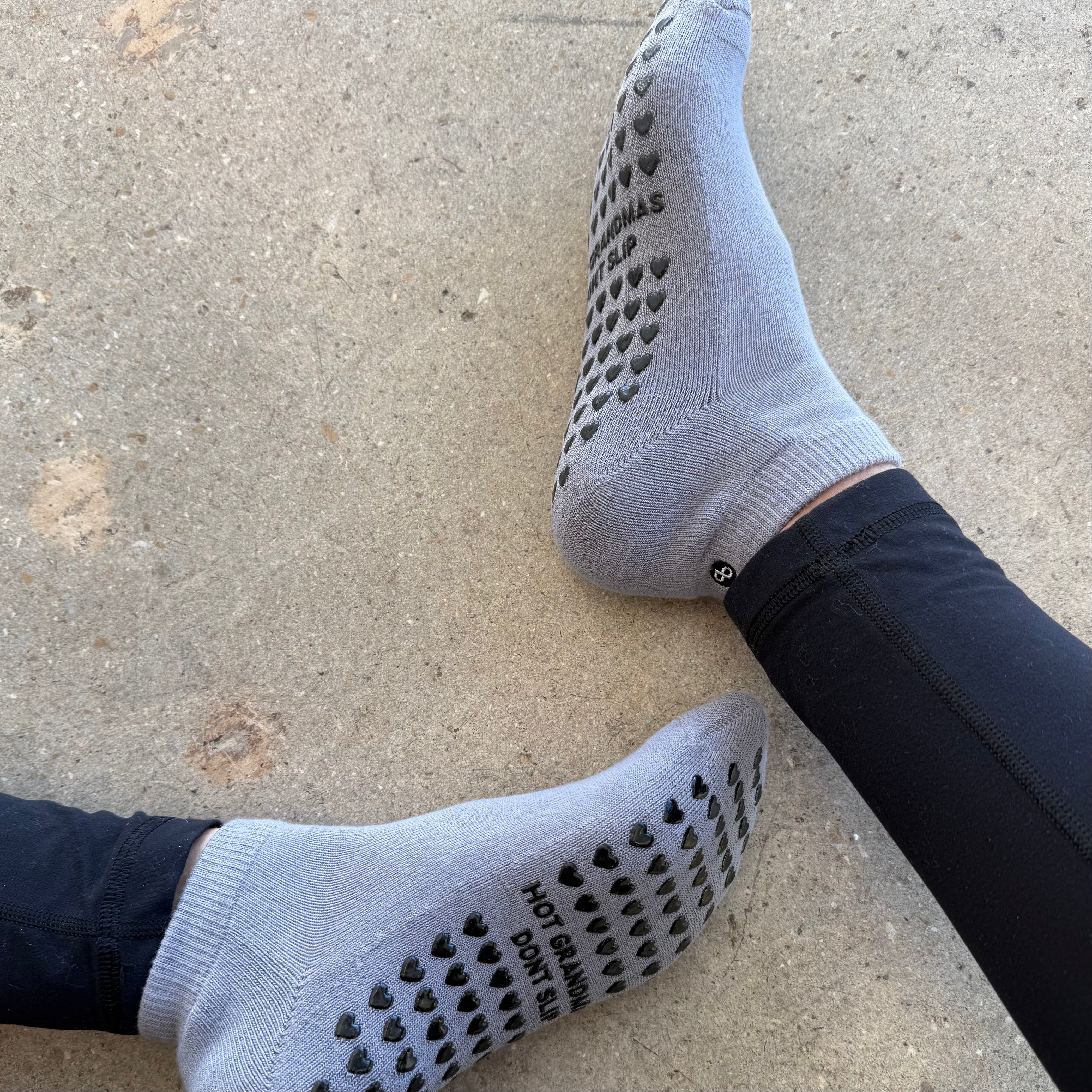 Hot Grandmas Dont Slip Low Sock - Gray/Black My Store Pila-Barre