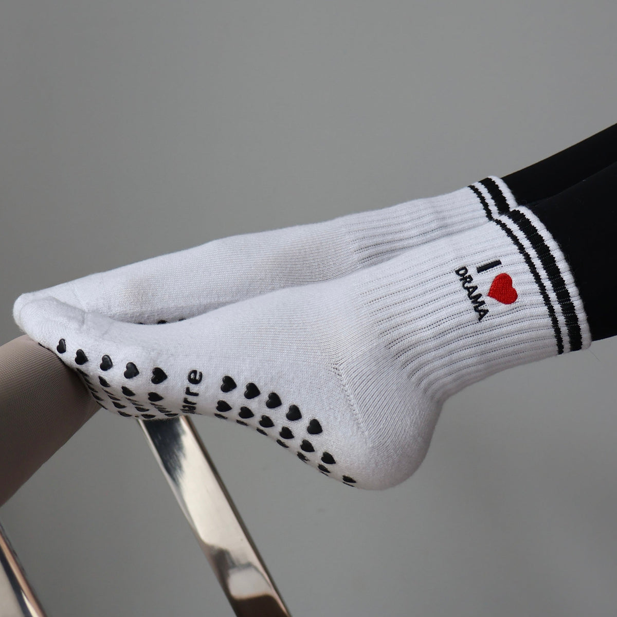 I love drama grip socks