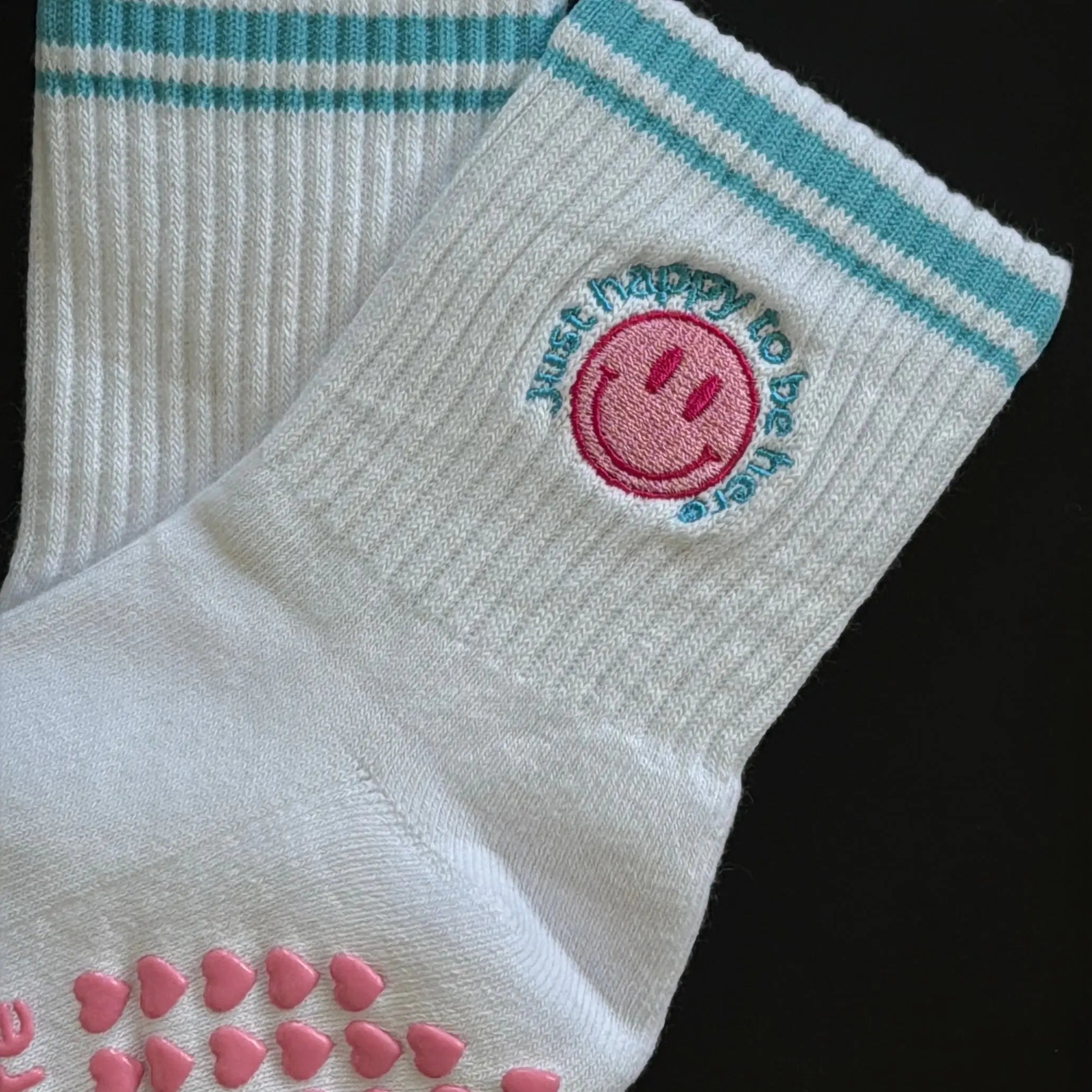 Just Happy To Be Here Grip Sock Socks My Store Pila-Barre
