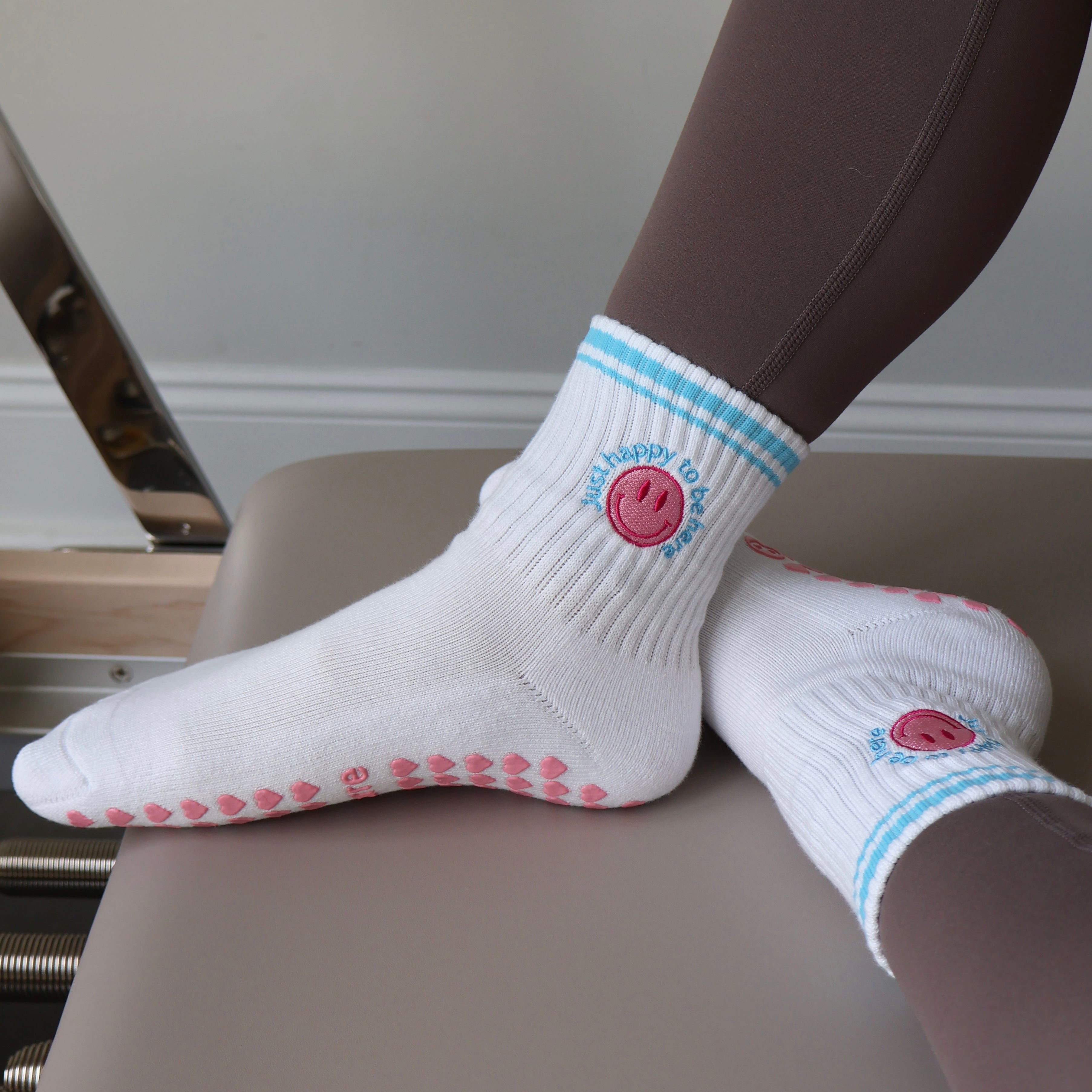 Just Happy to be here grip socks