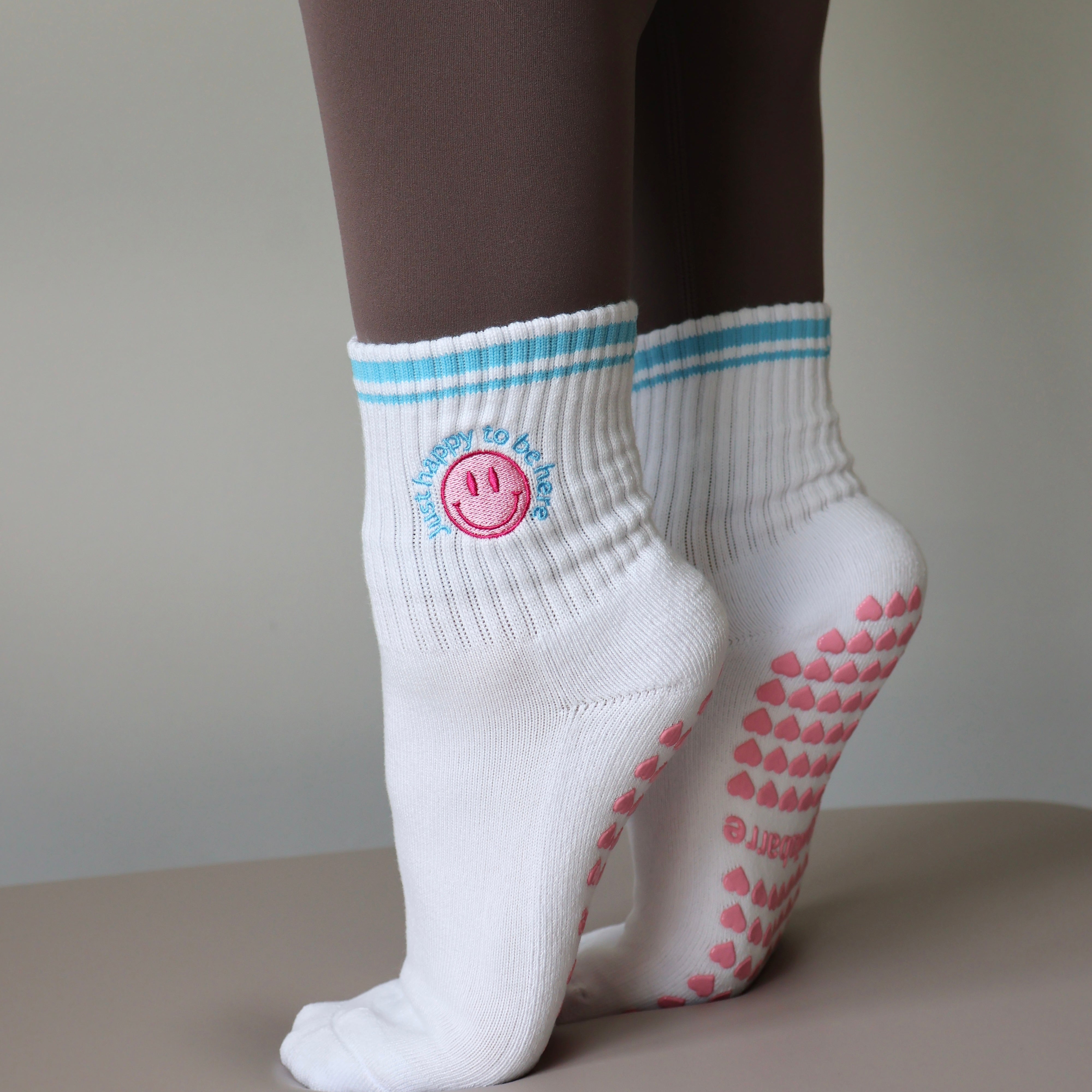 Just Happy to be here grip socks for barre