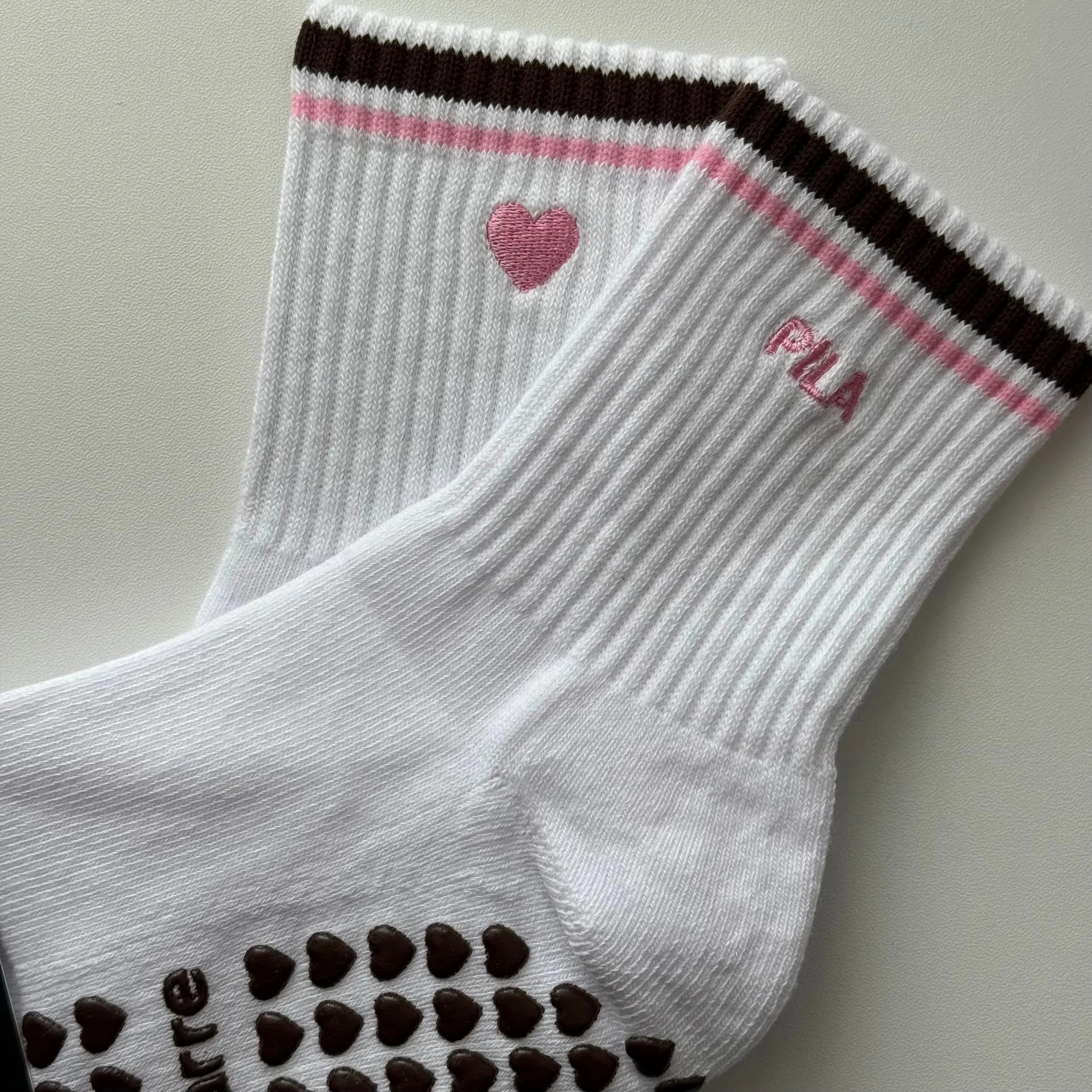 Pila Essential Grip Sock with Pink Heart