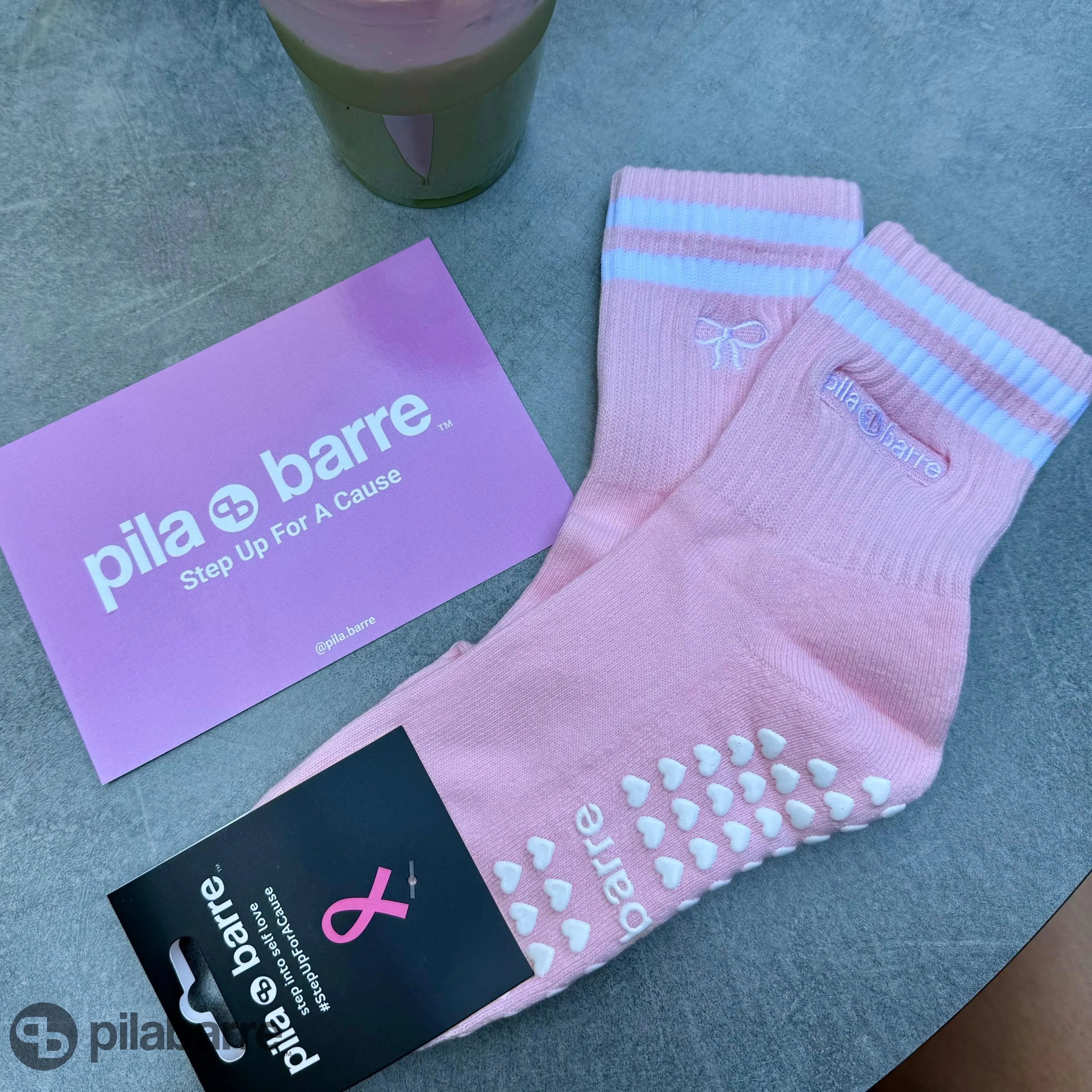 PILA Pink Pilates Sock Socks My Store Pila-Barre Pila Pink Grip Sock