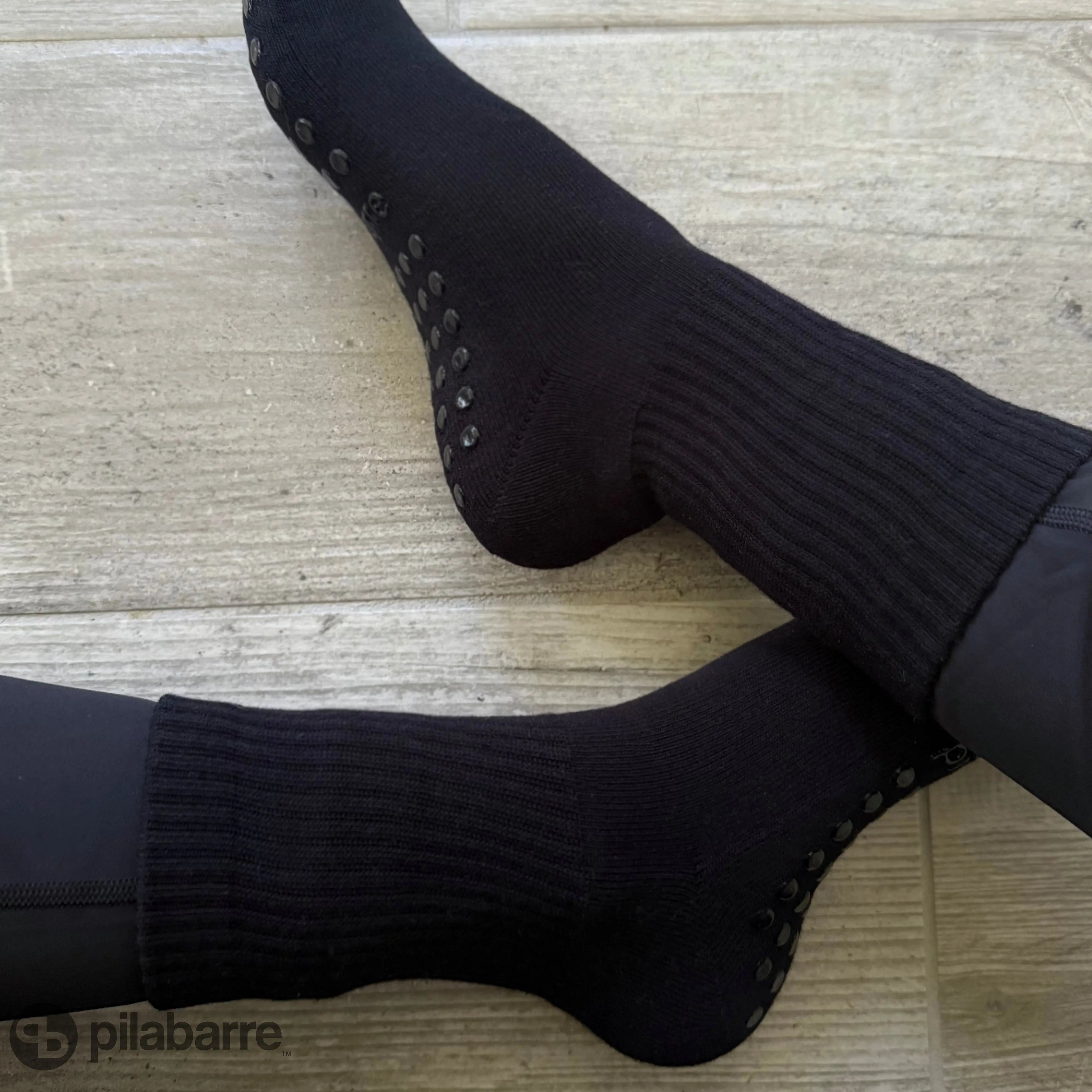 PILA Plain Best Black Grip Sock Socks My Store Pila-Barre