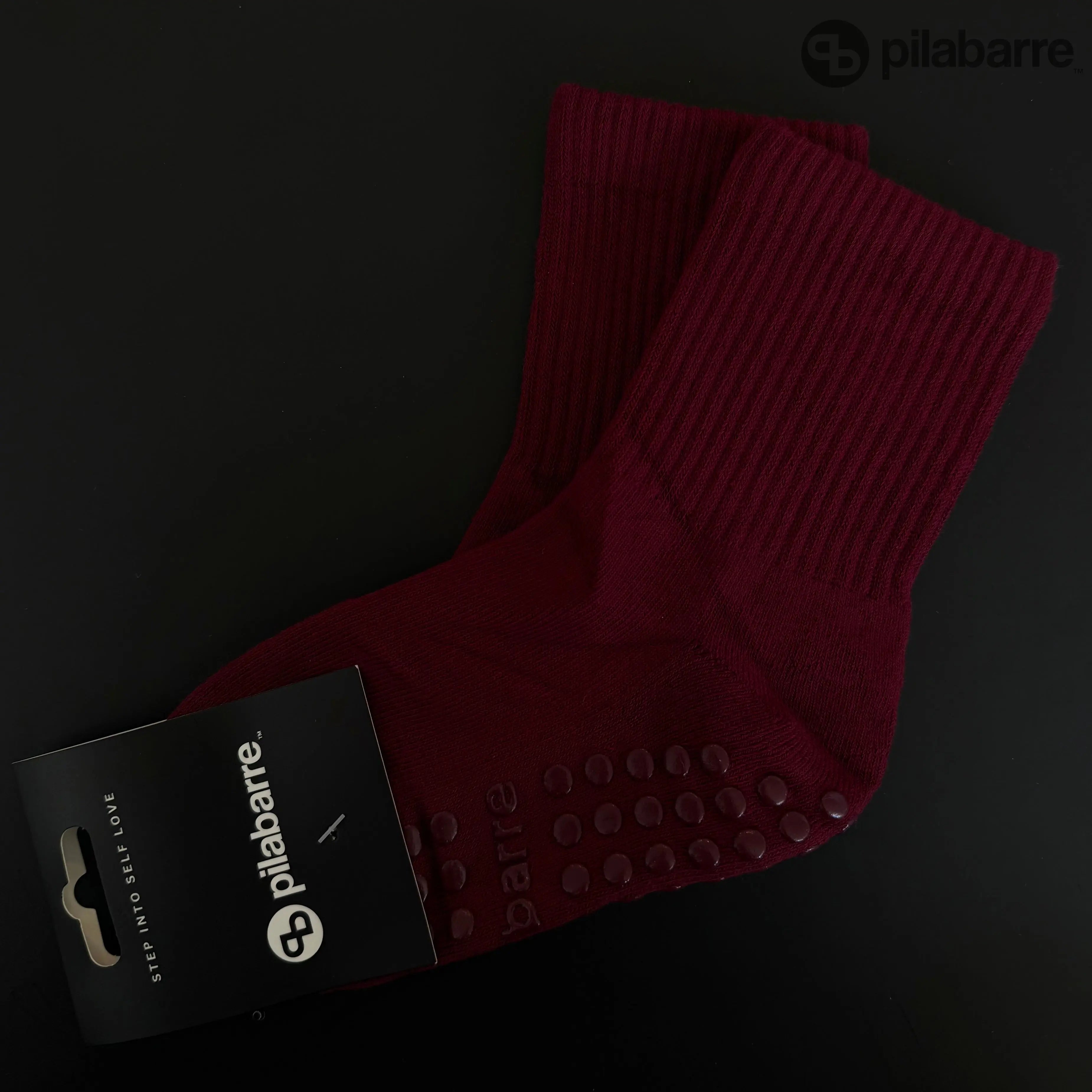 Burgundy Grip Socks for Fall