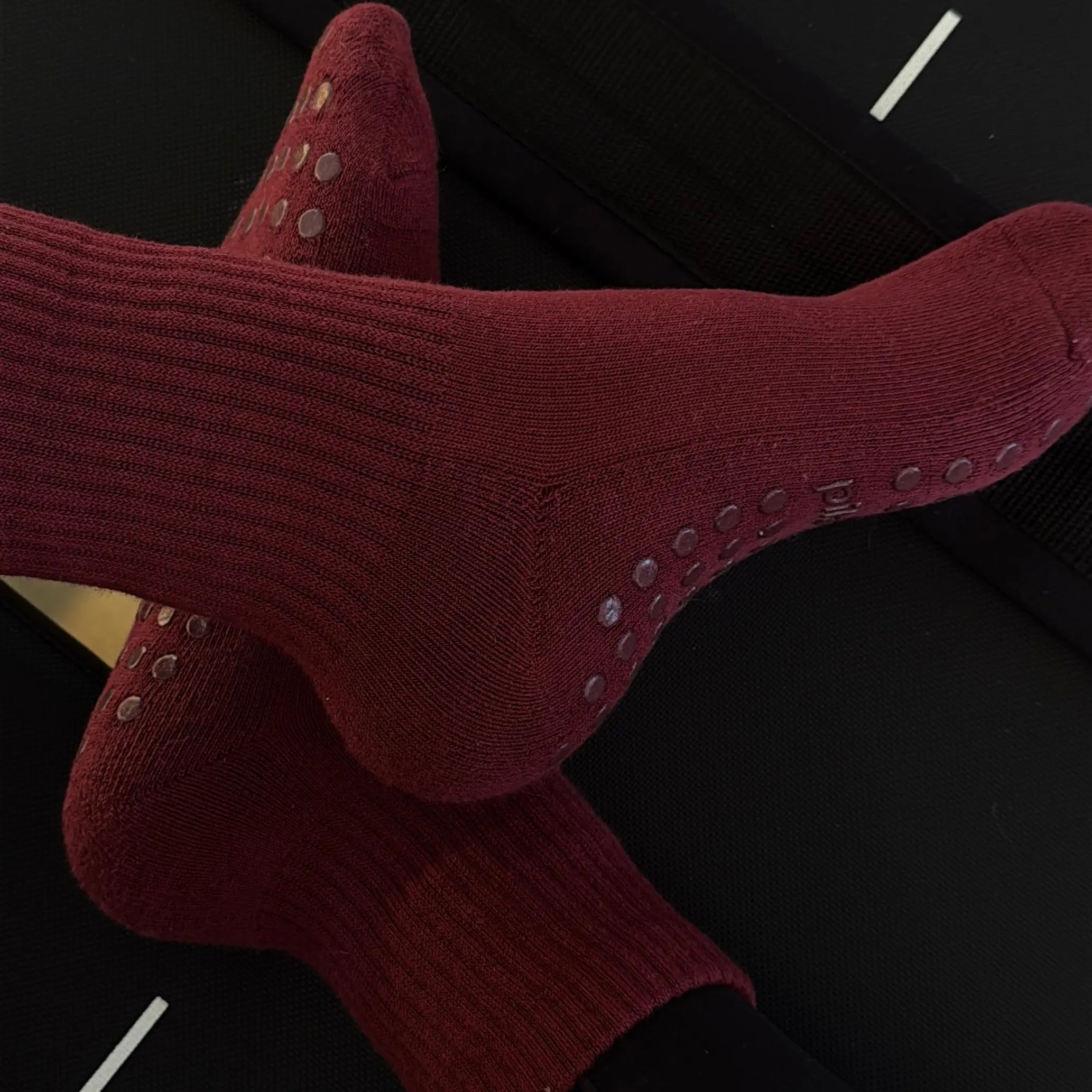 Burgundy Pilates Grip Socks