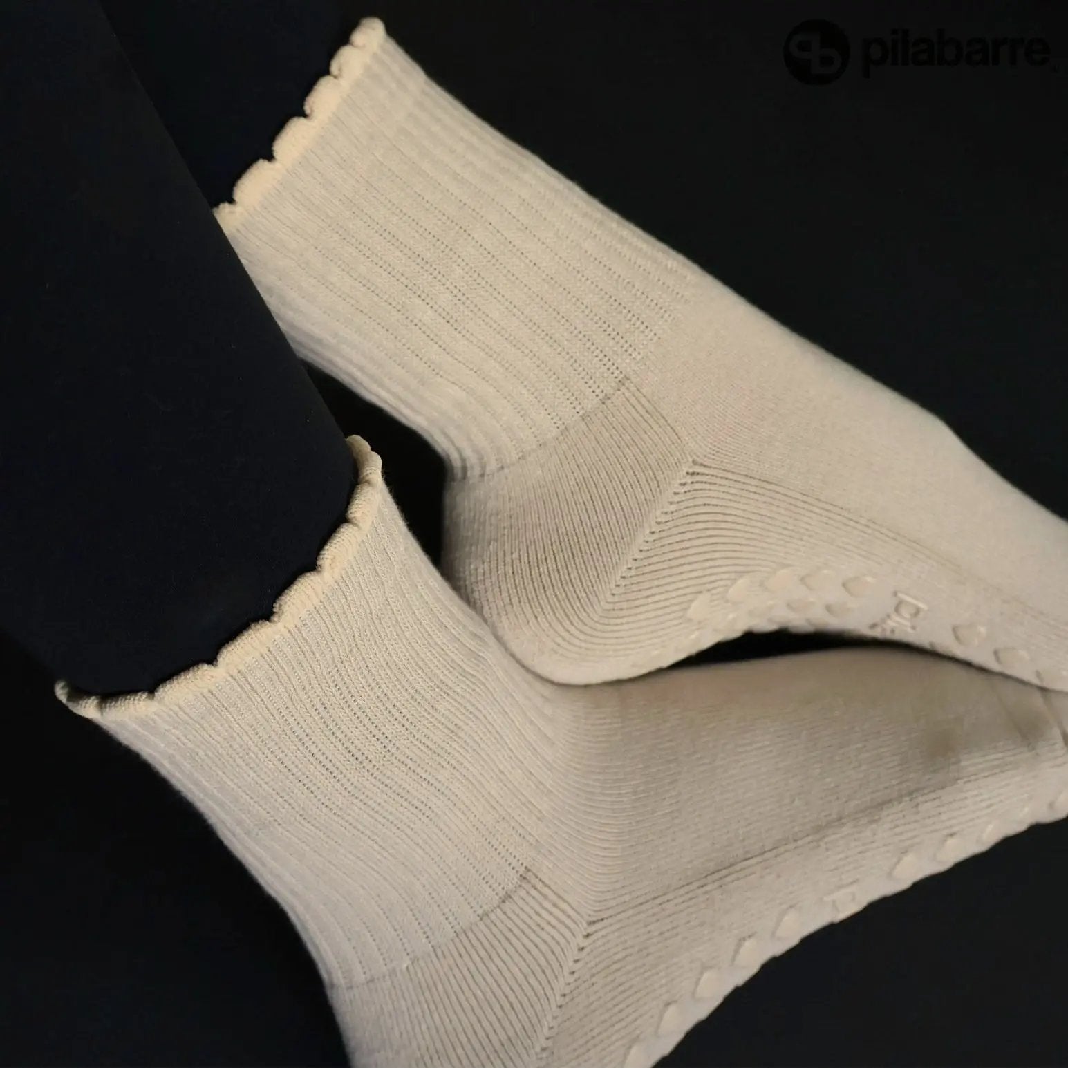 PILA Plain Best Cream Grip Socks My Store