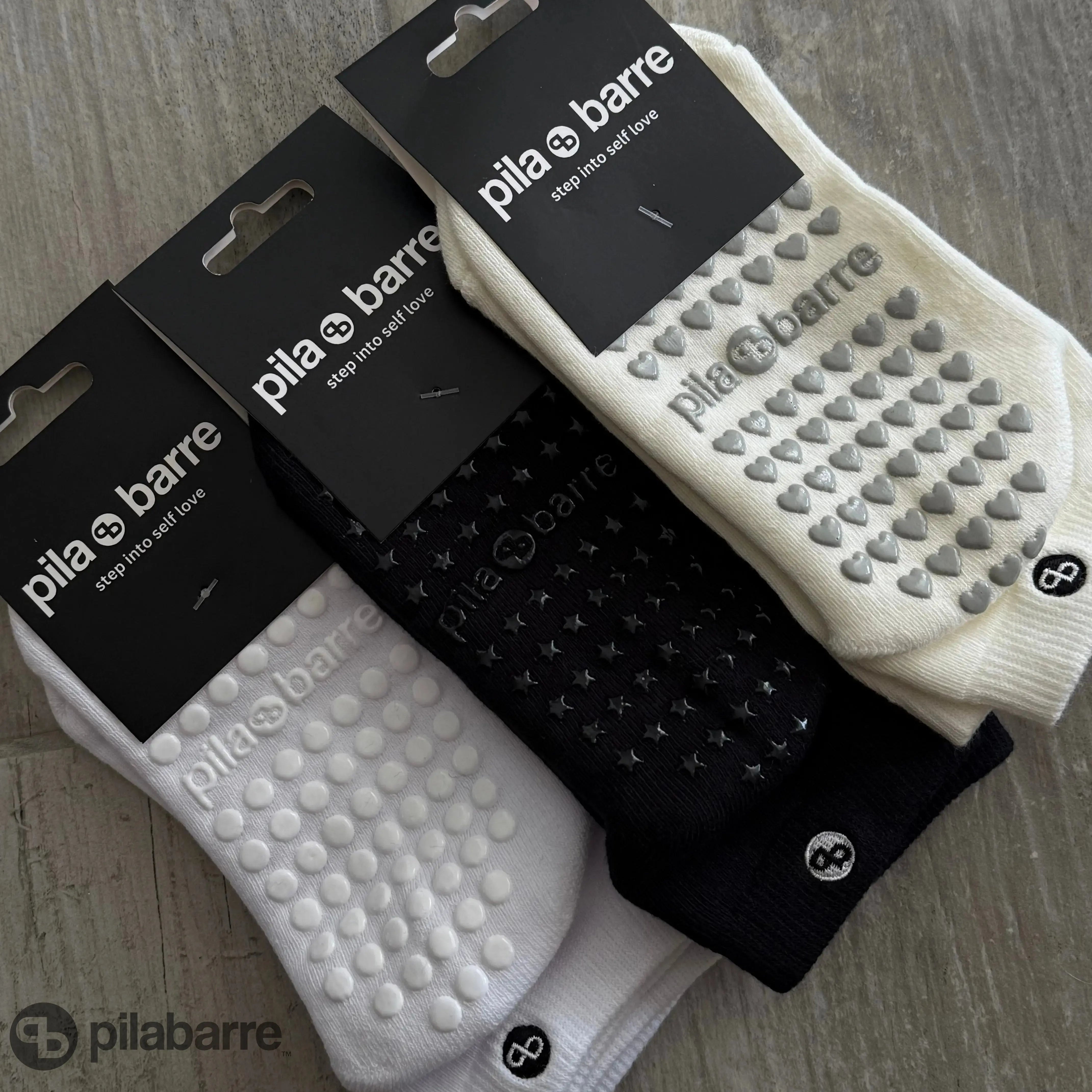 PILA Plain Best Low Grip Socks - Cream Socks My Store Pila-Barre