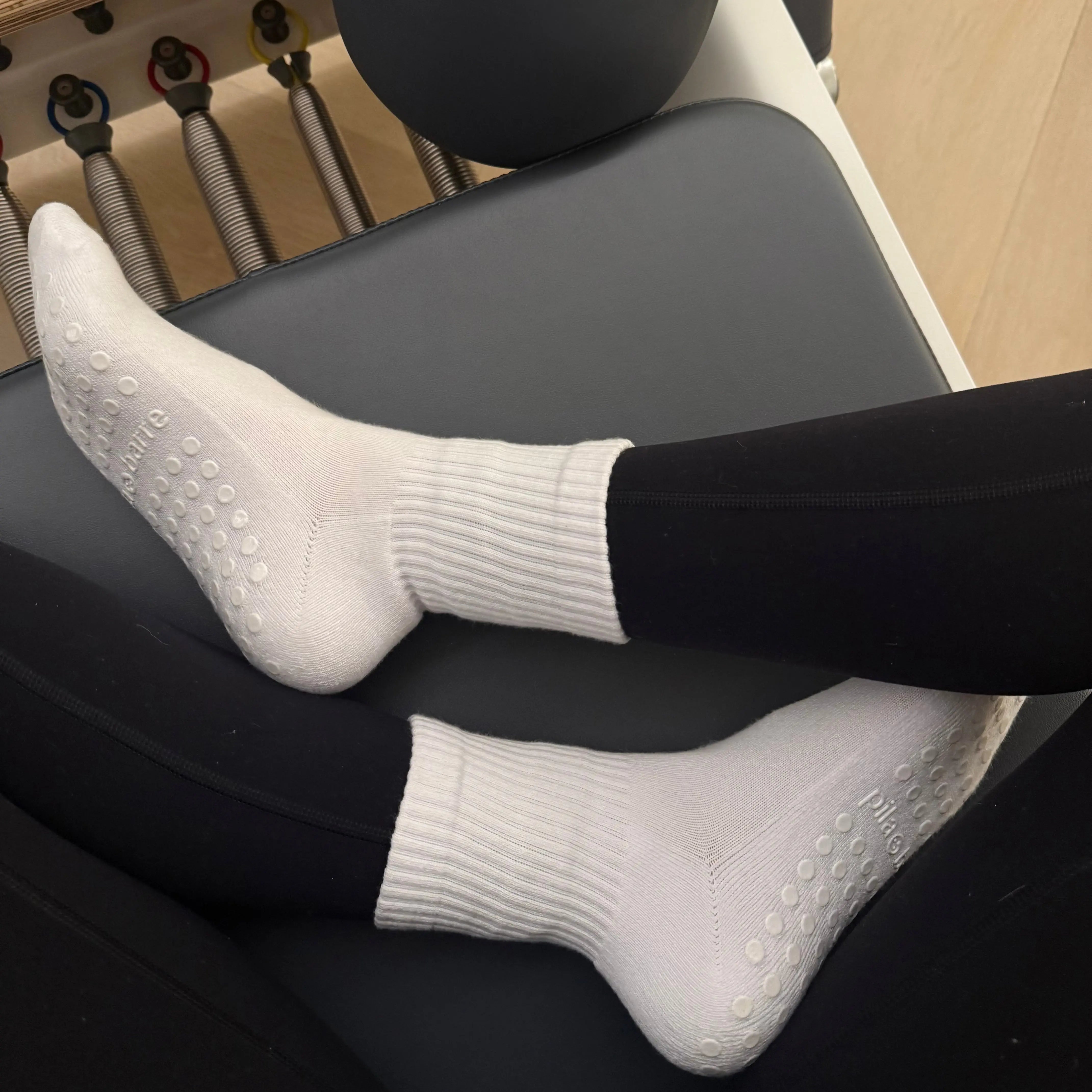 PILA Plain Best White Grip Sock Socks My Store Pila-Barre