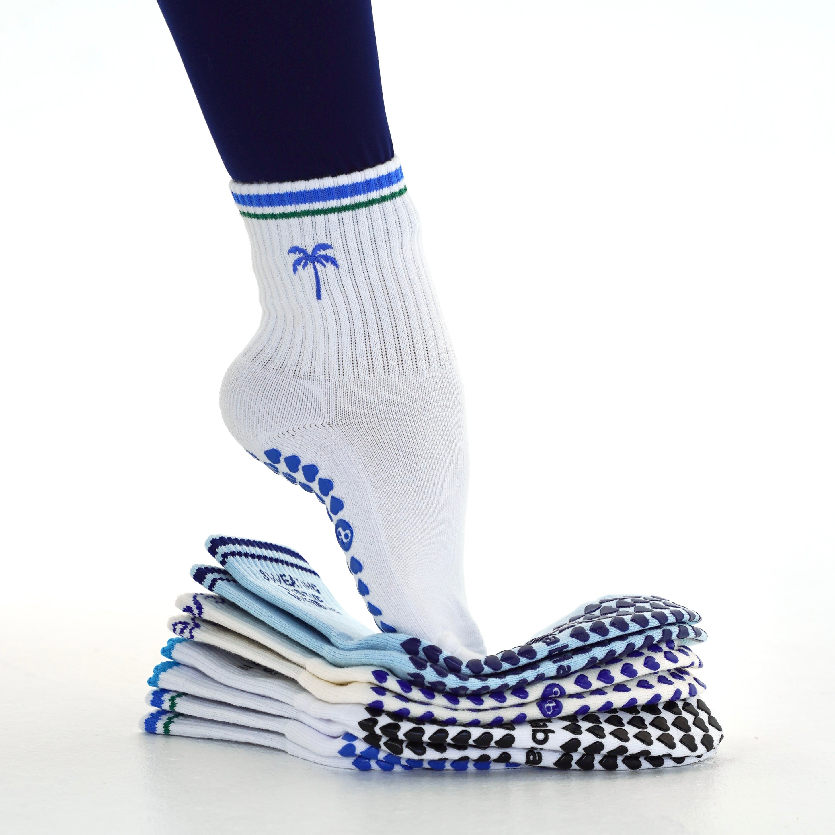 Palm tree barre socks
