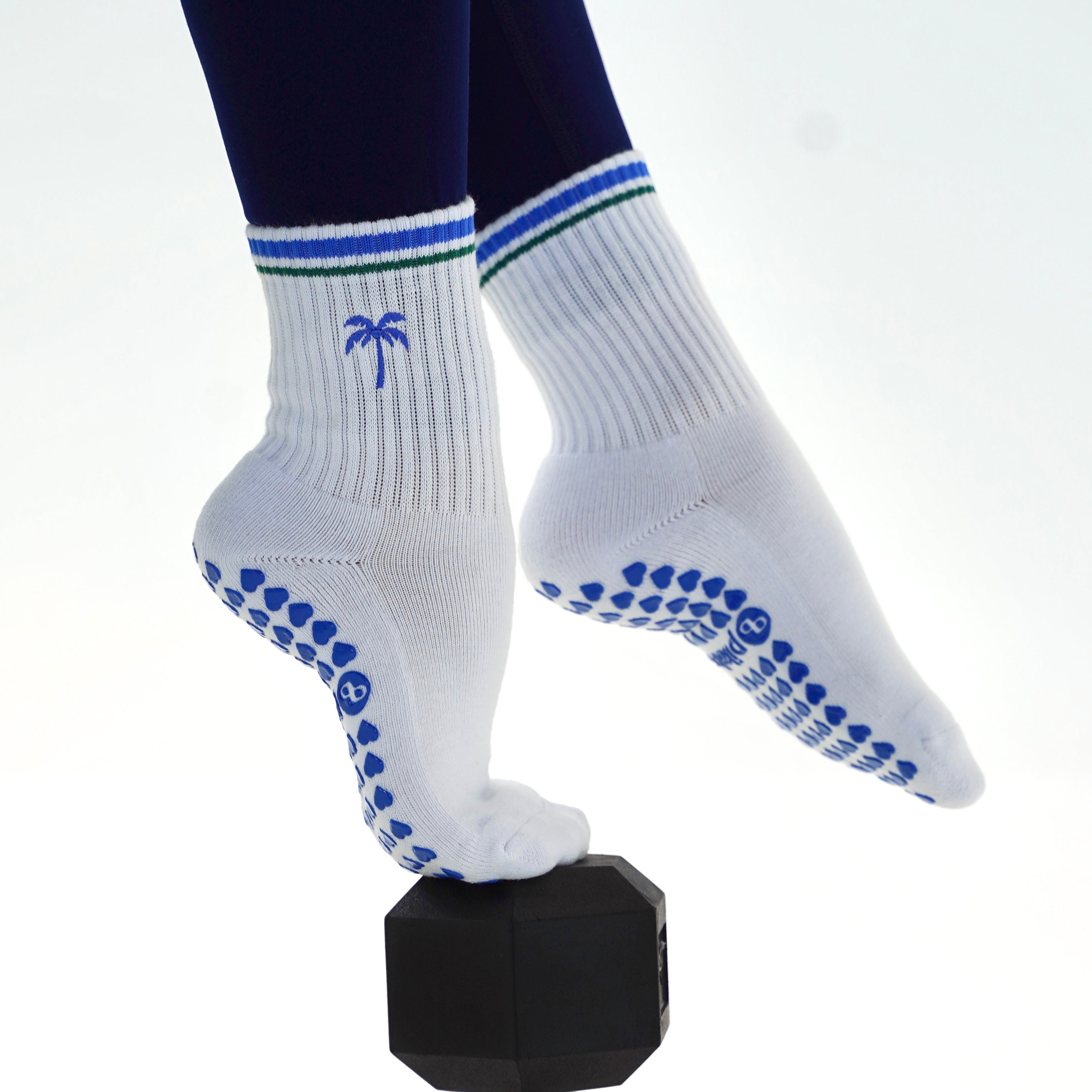 Palm tree pilates socks