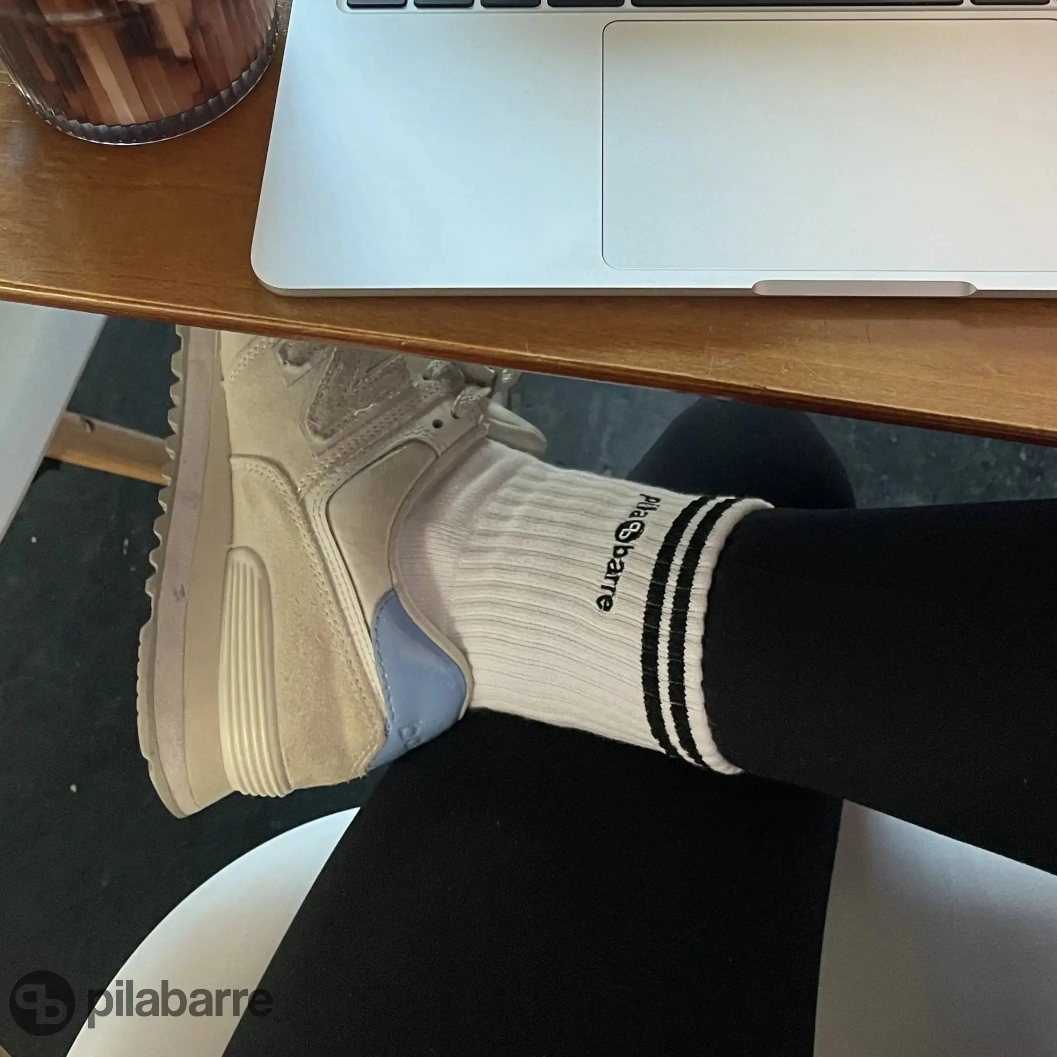 PILA Essential Grip Socks - White Socks My Store Pila-Barre High Hot Girls Do Pilates Sock