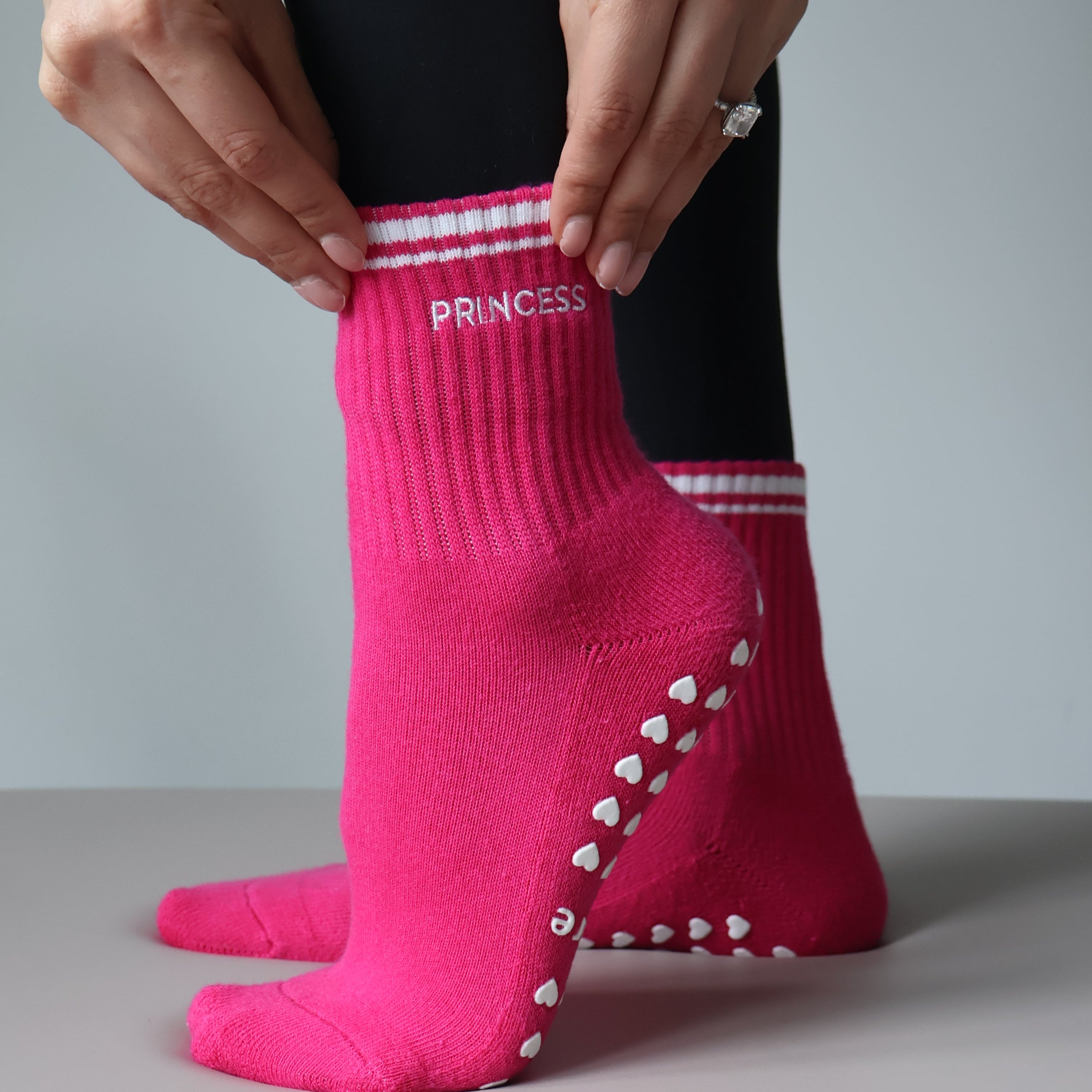 Princes barre socks in hot pink