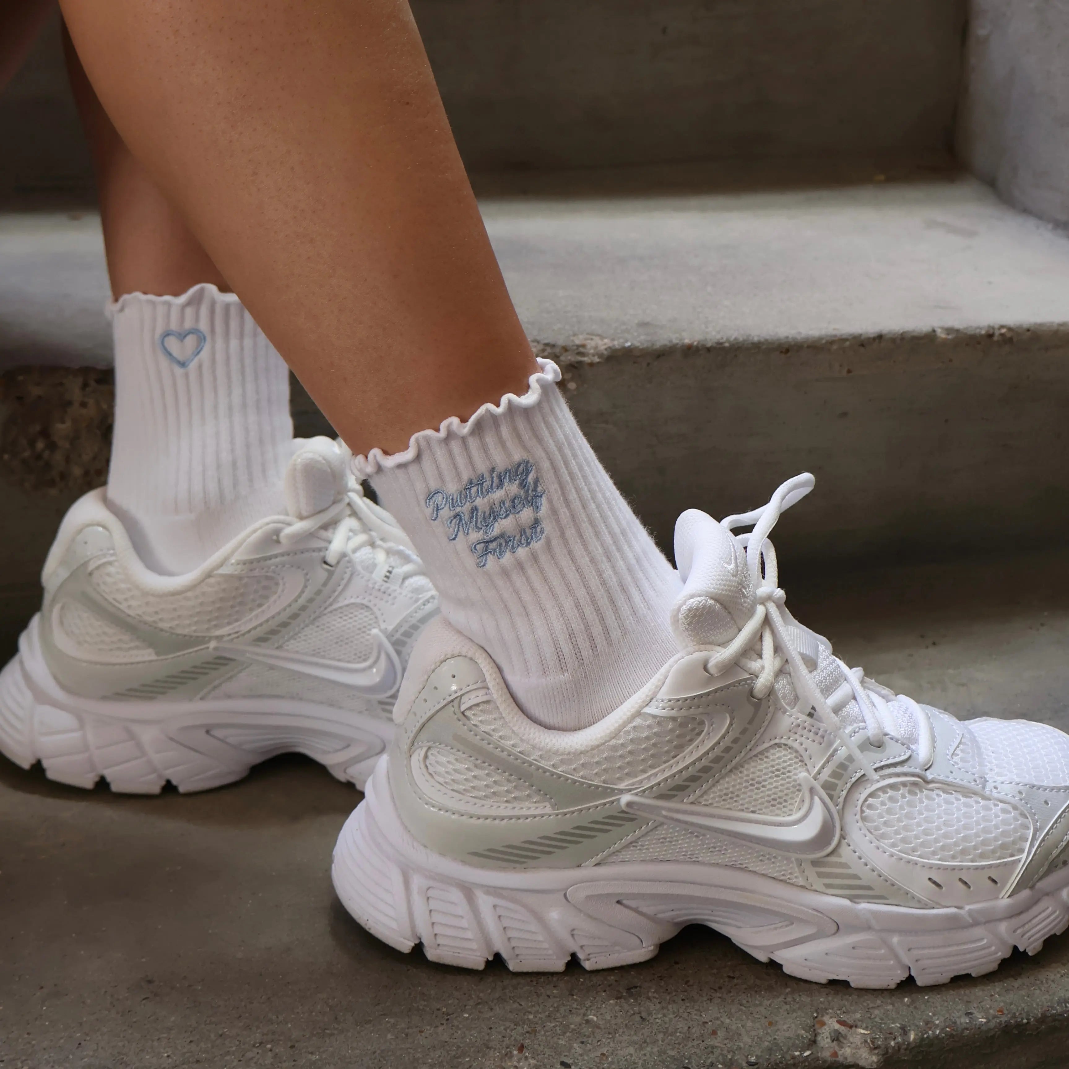 White Socks with Ruffle for Pilates Class