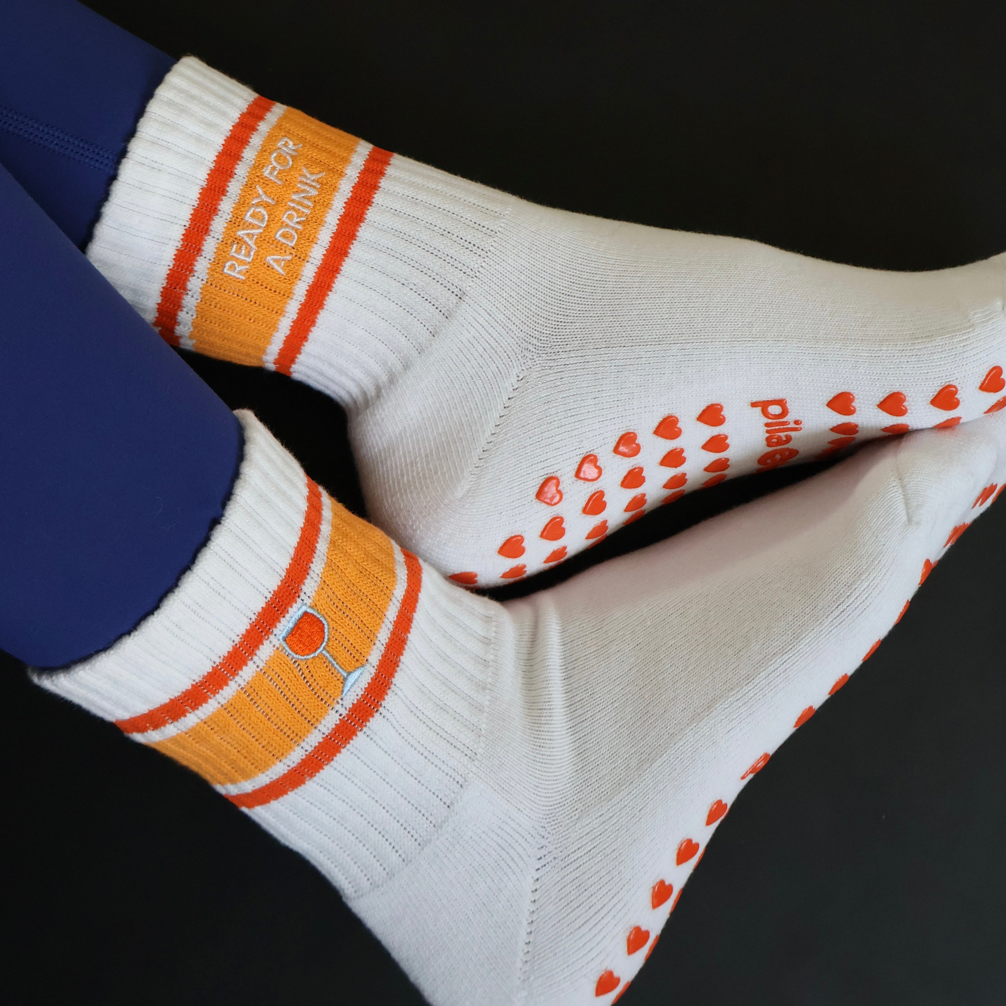 Ready for a Drink grip Socks orange