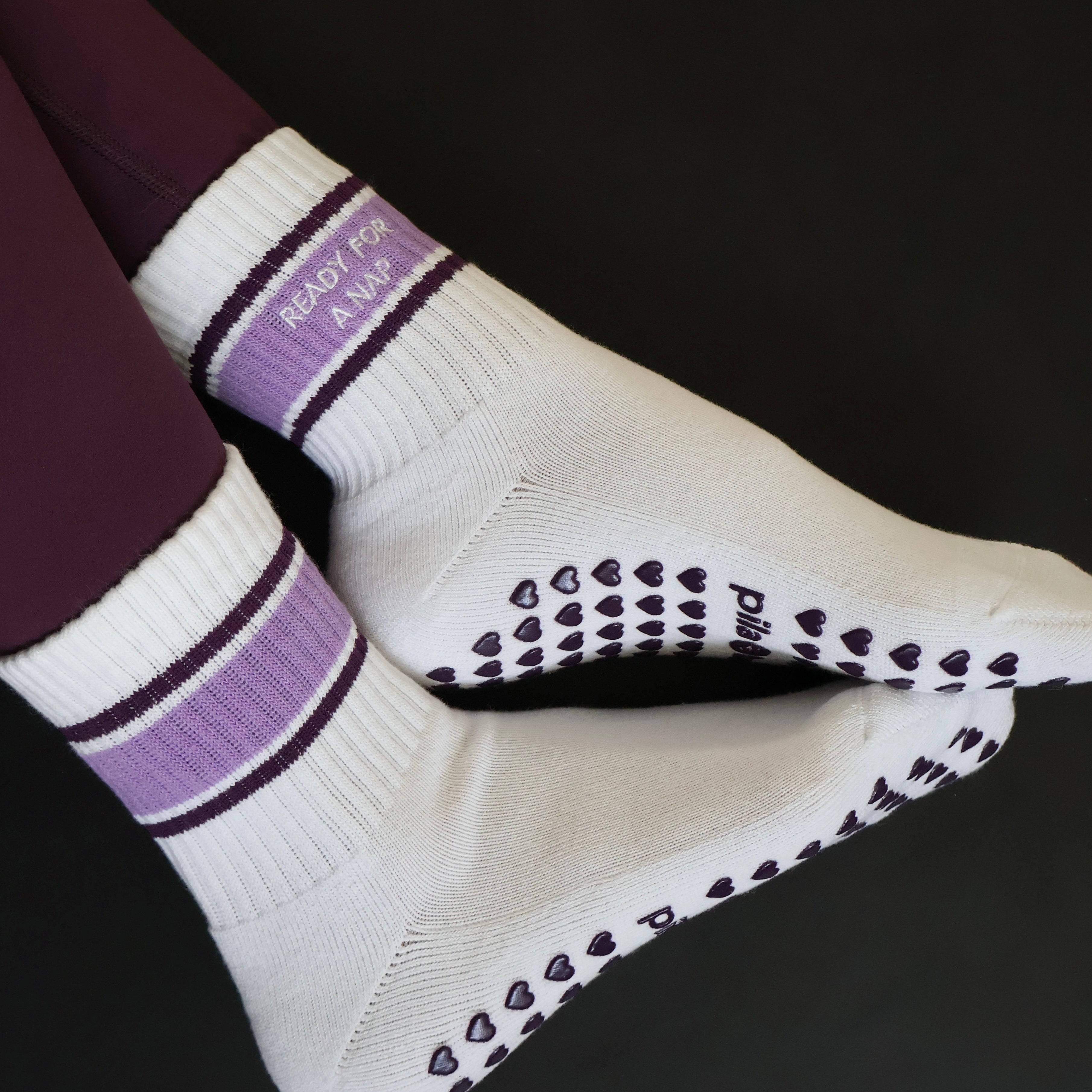 Ready for a Nap Barre Socks purple