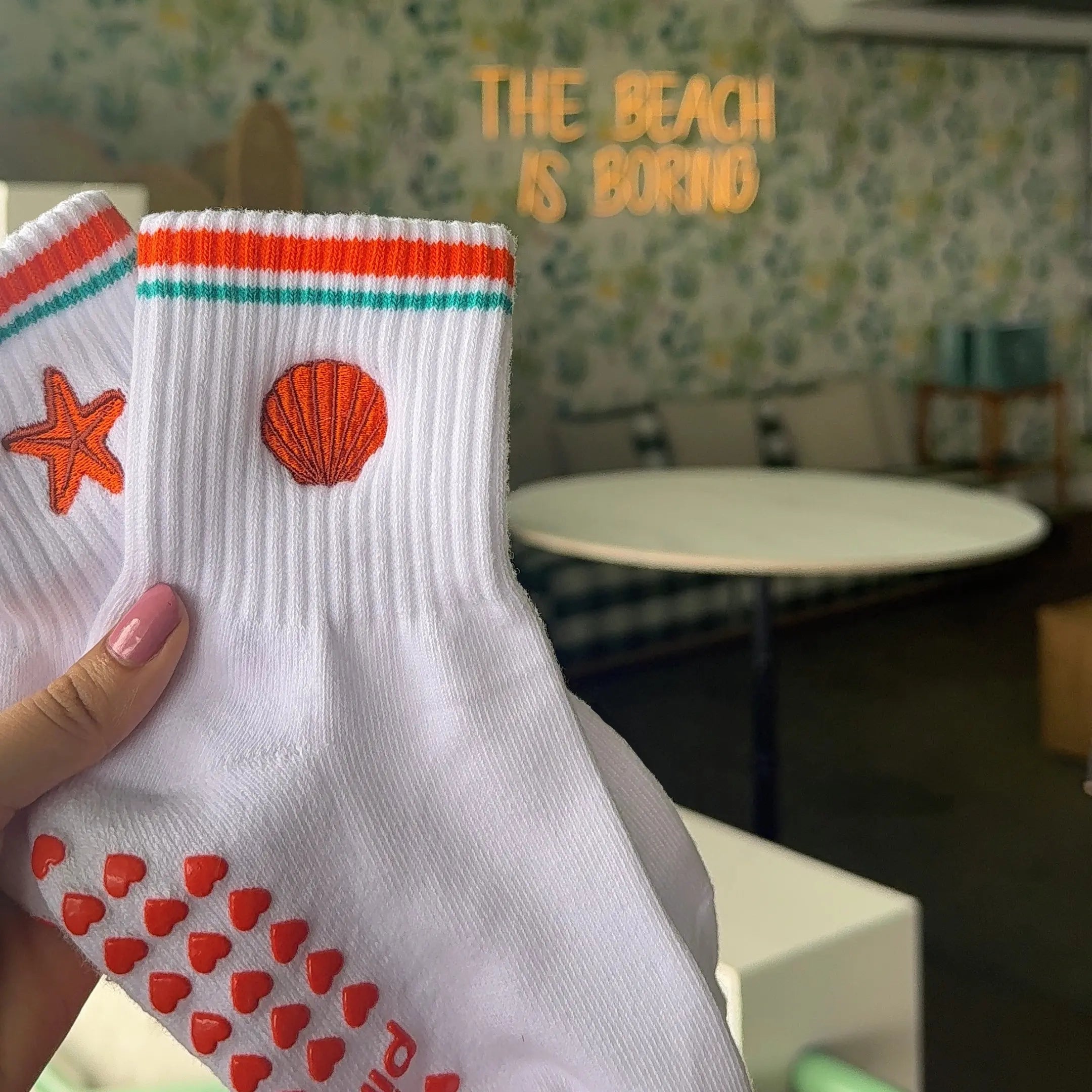 Seashell Grip Socks Socks My Store Pila-Barre