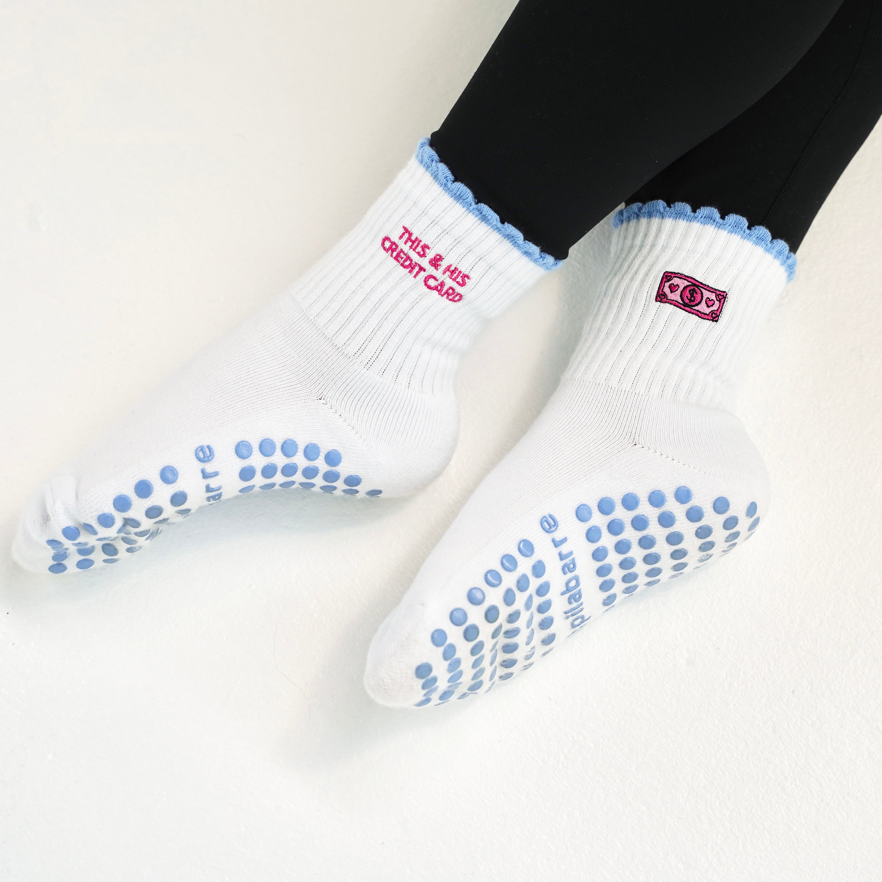 This and his credit card pilates socks
