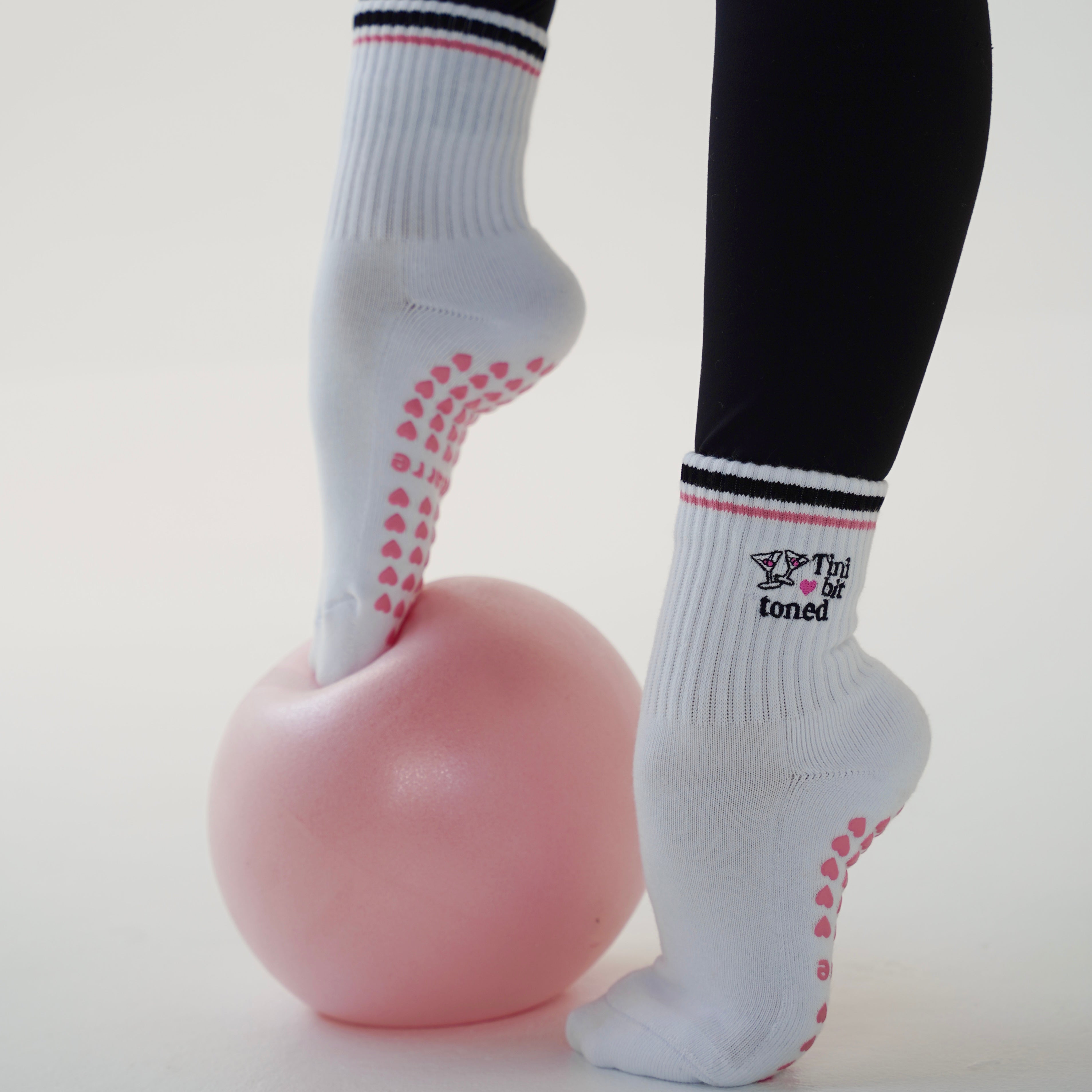 Tini bit toned pilates socks- cute martini socks