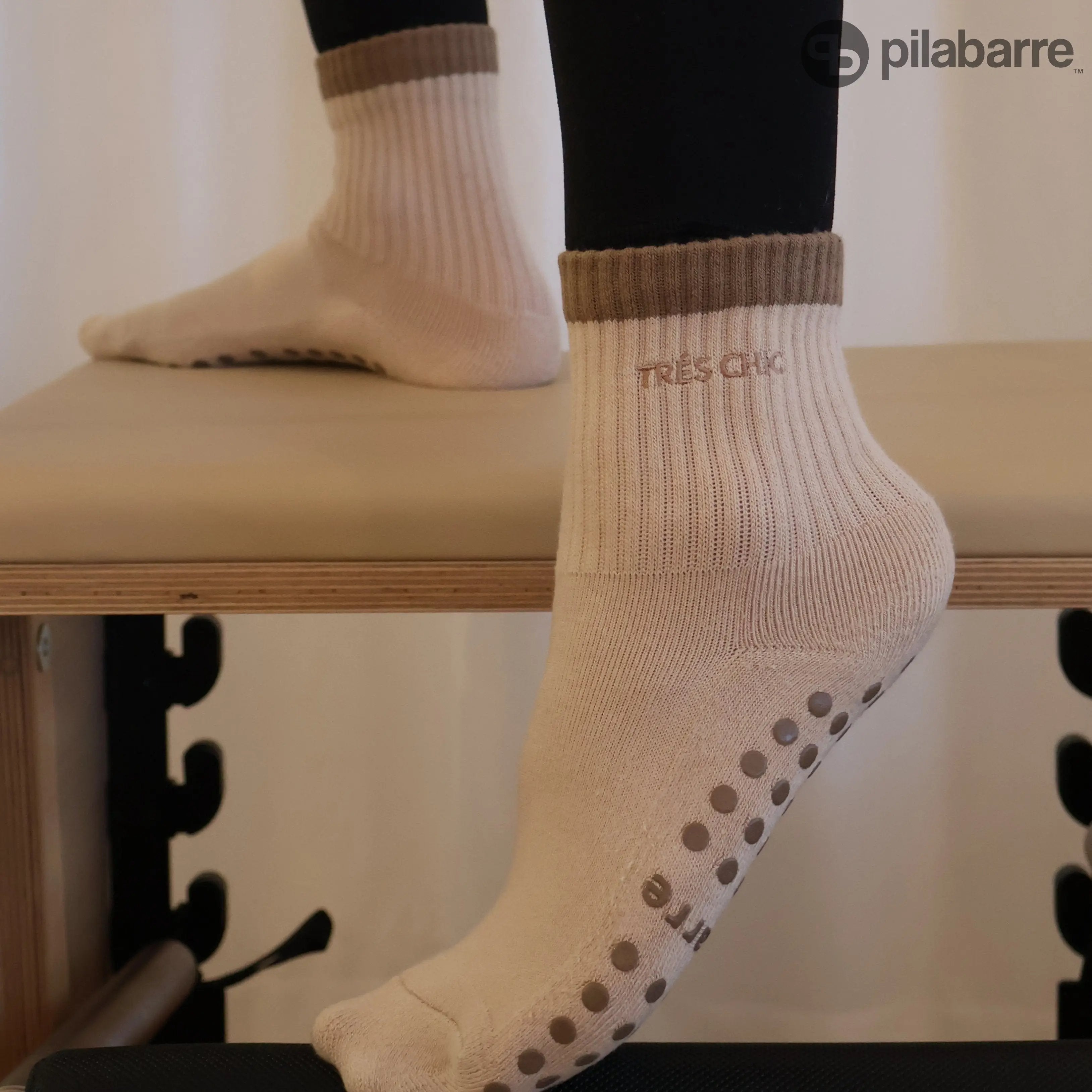 Tres Chic Pilates Socks - Beige Pilates Socks