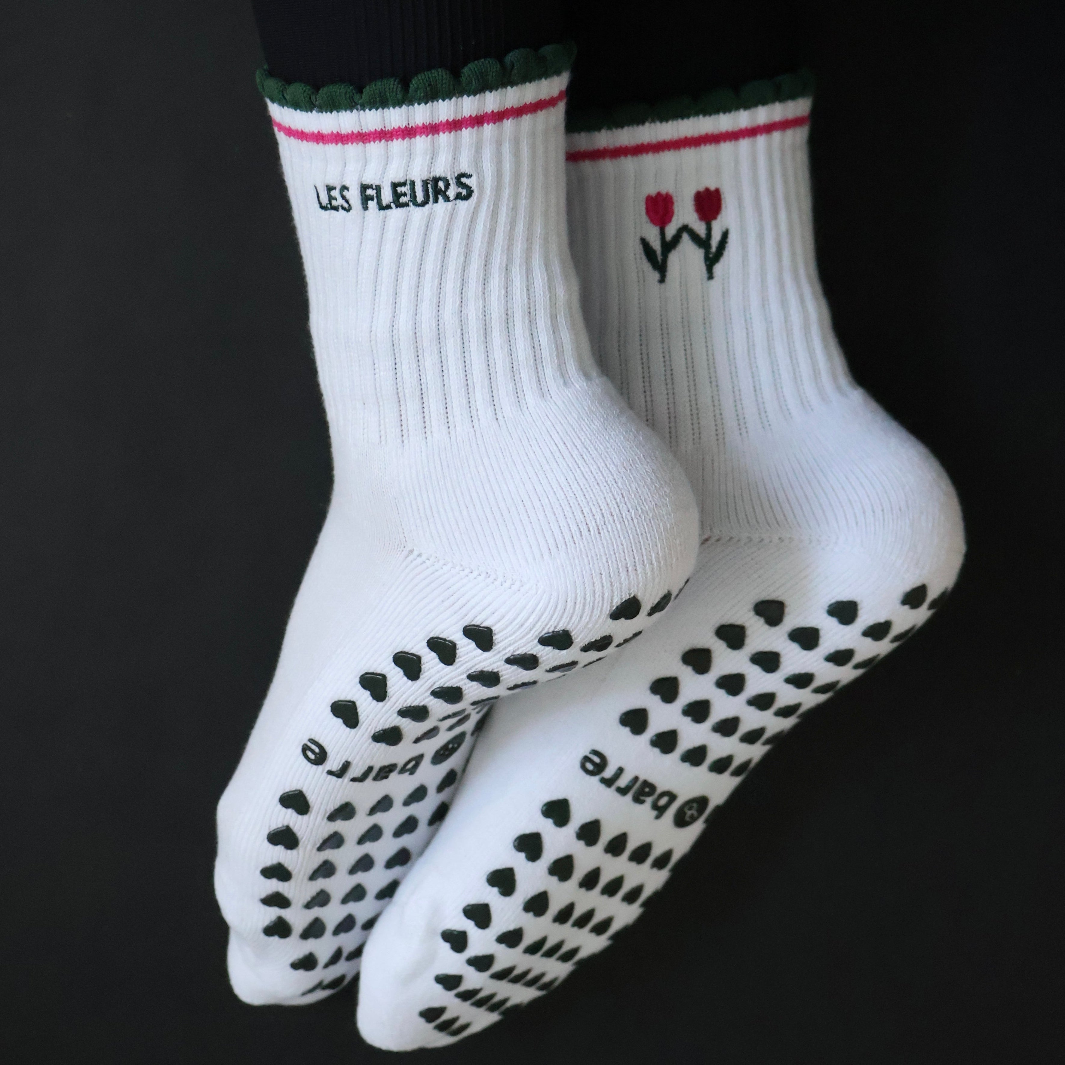 flower grip socks for pilates tulip socks