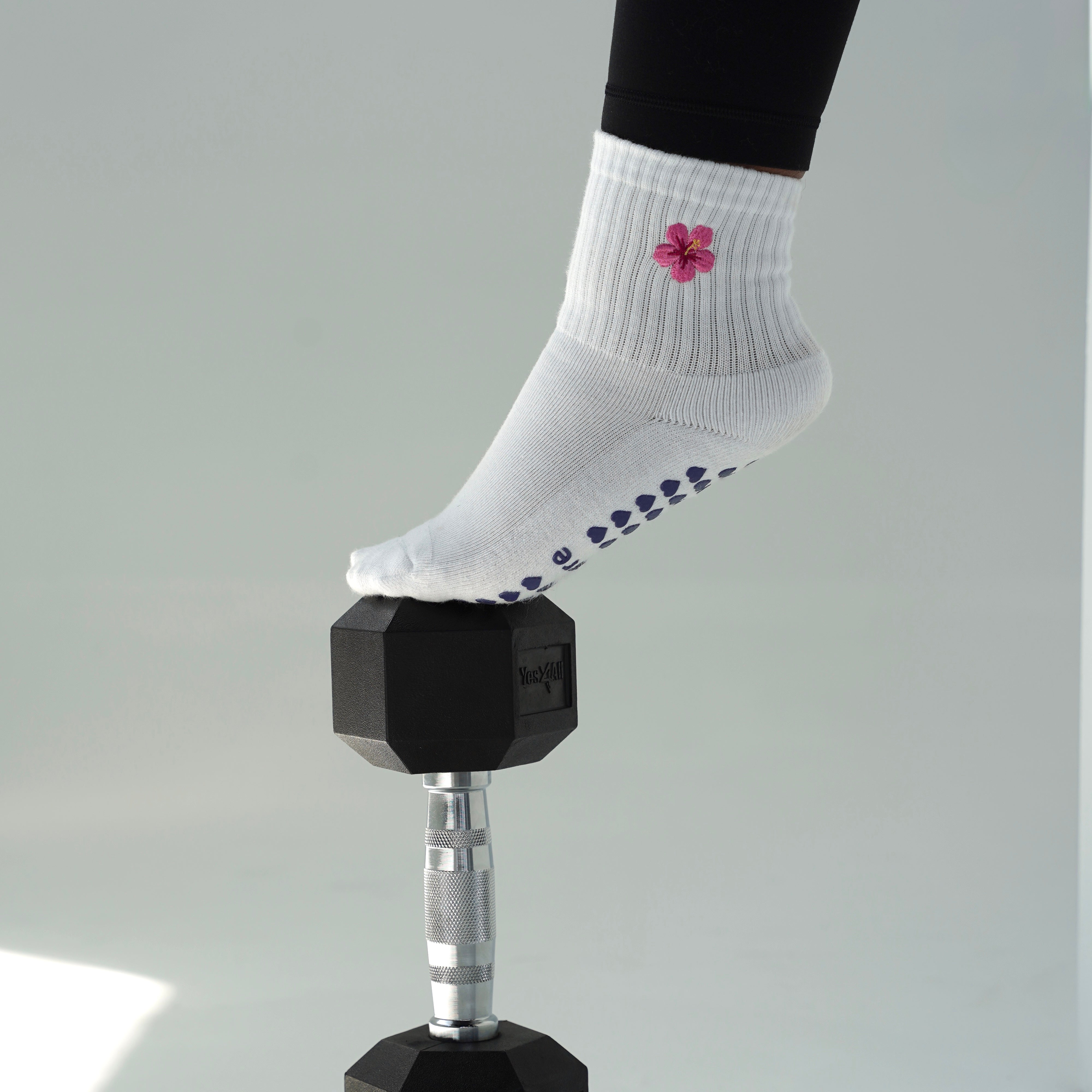 Hibiscus Grip Socks