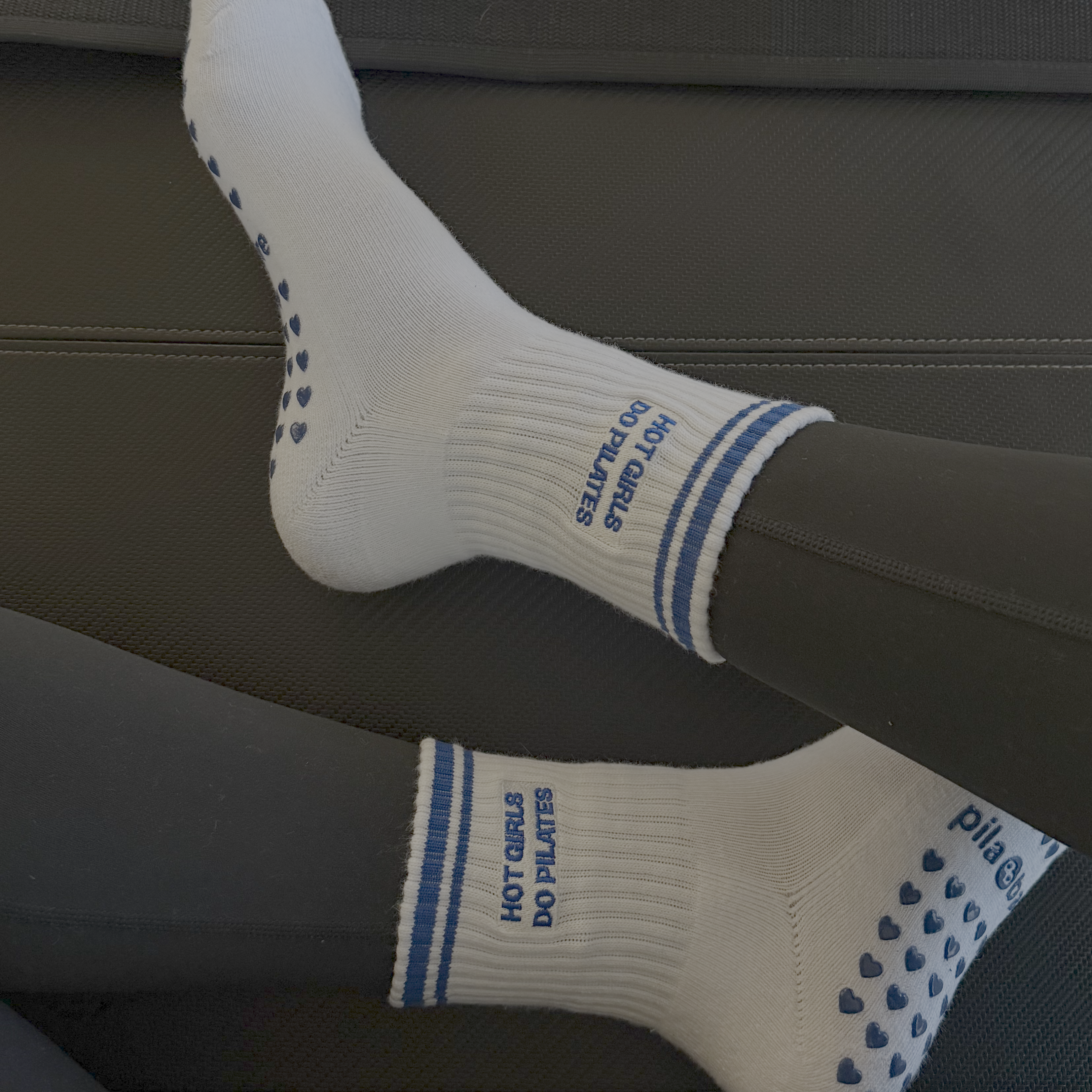 Hot Girls Do PILATES Sock - White/Blue