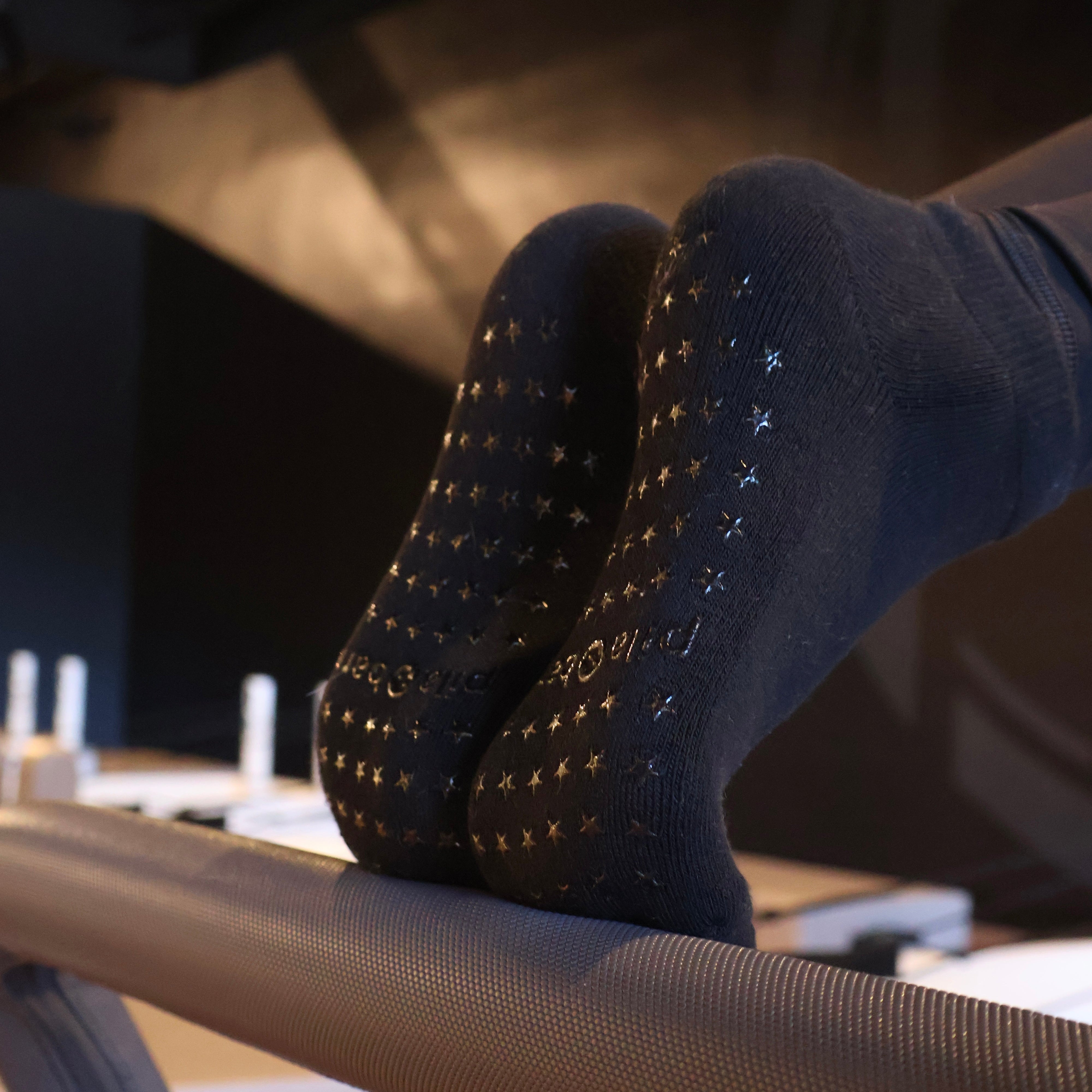 low black grip socks ankle length