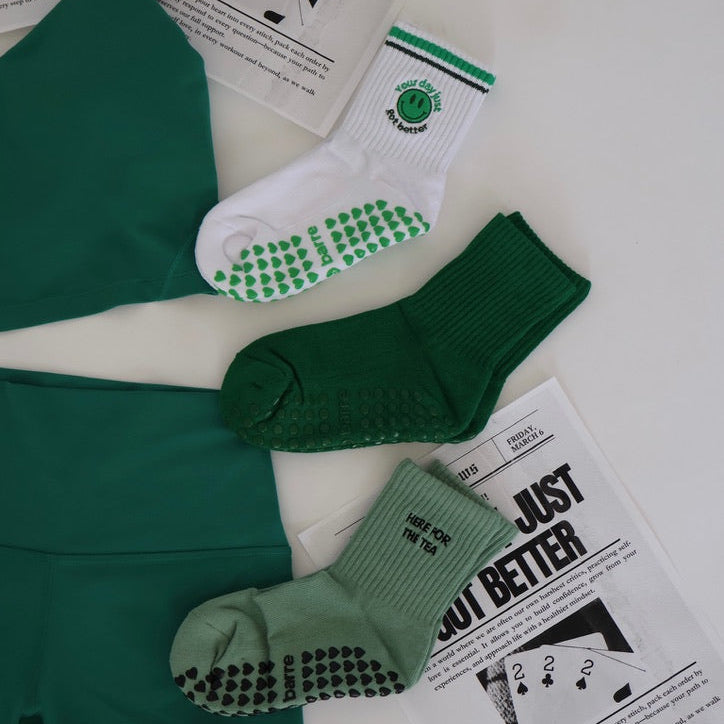 green grip pilates socks