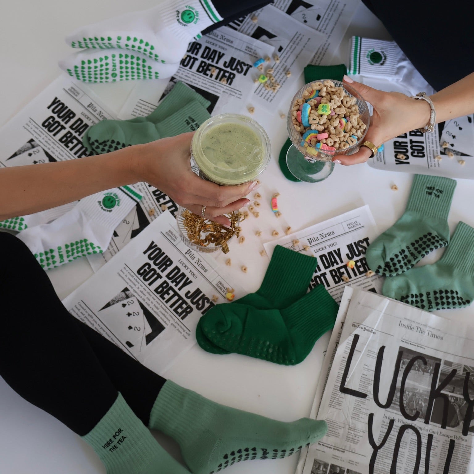 green grip pilates socks