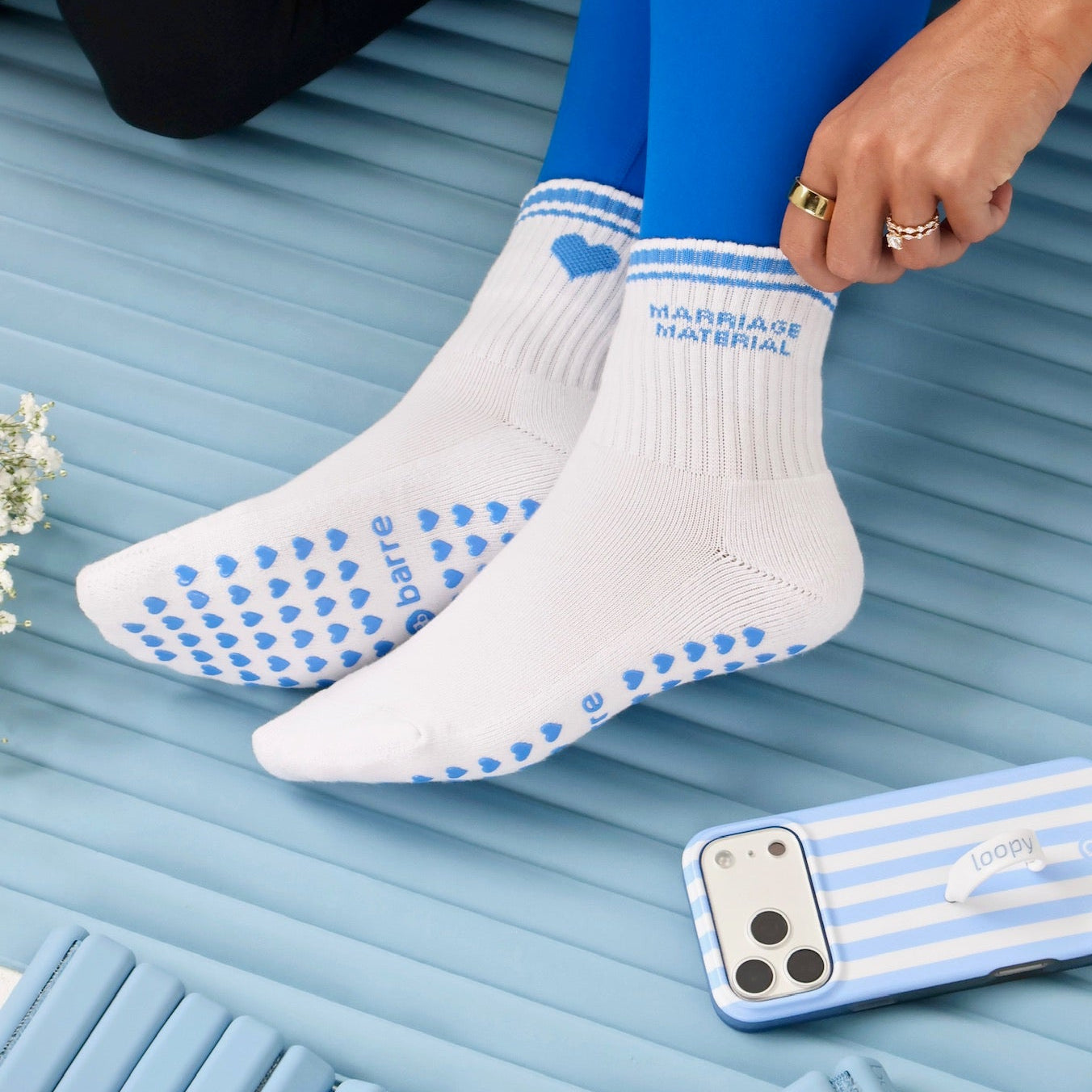 marriage material grip socks - bridal grip socks