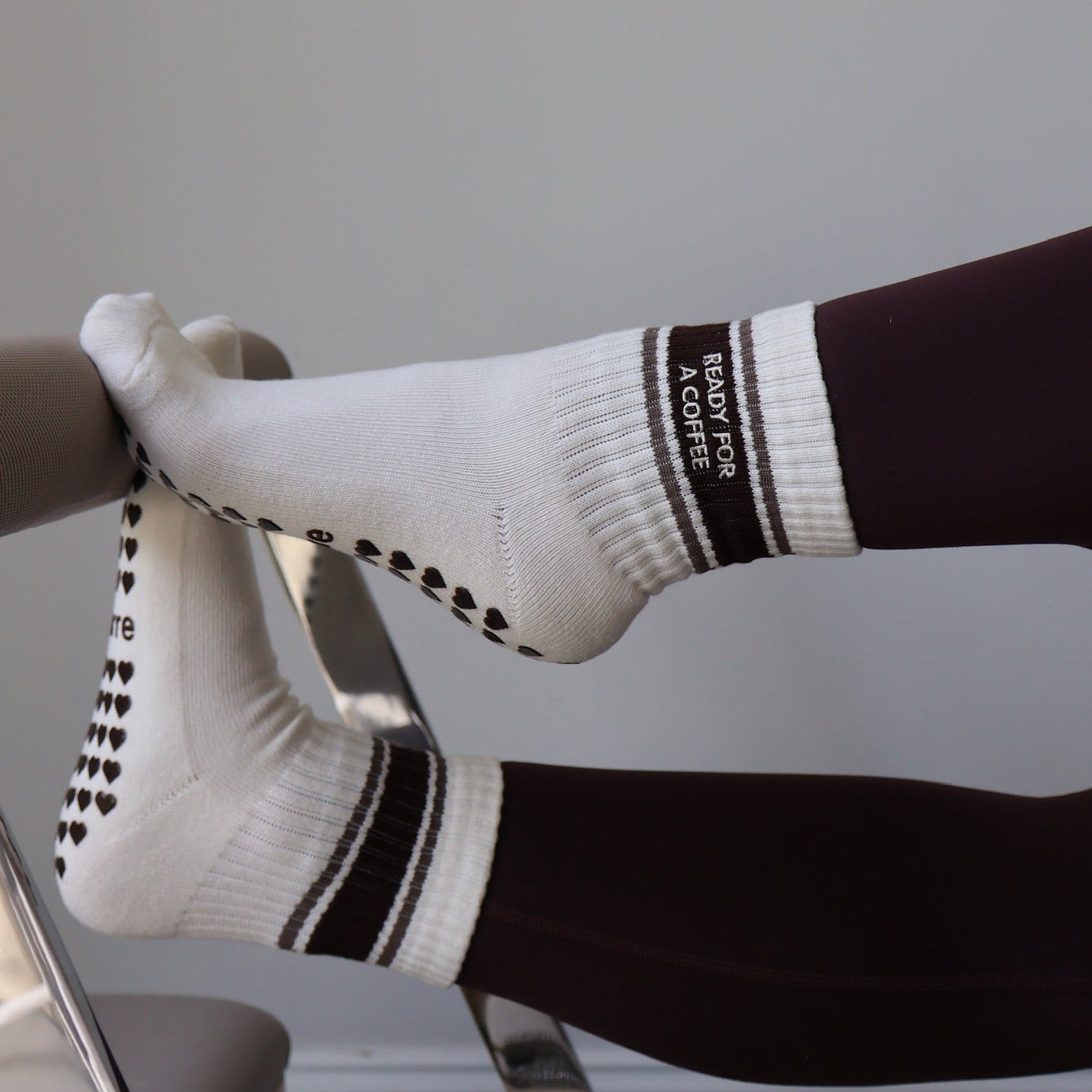 ready for a coffee reformer pilates grip socks