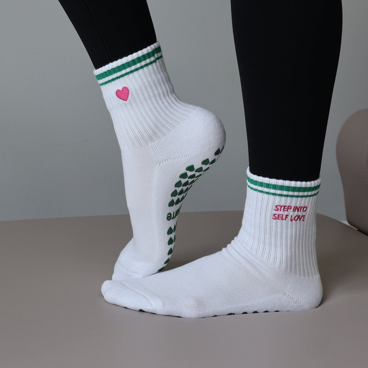 step into self love grip socks for barre