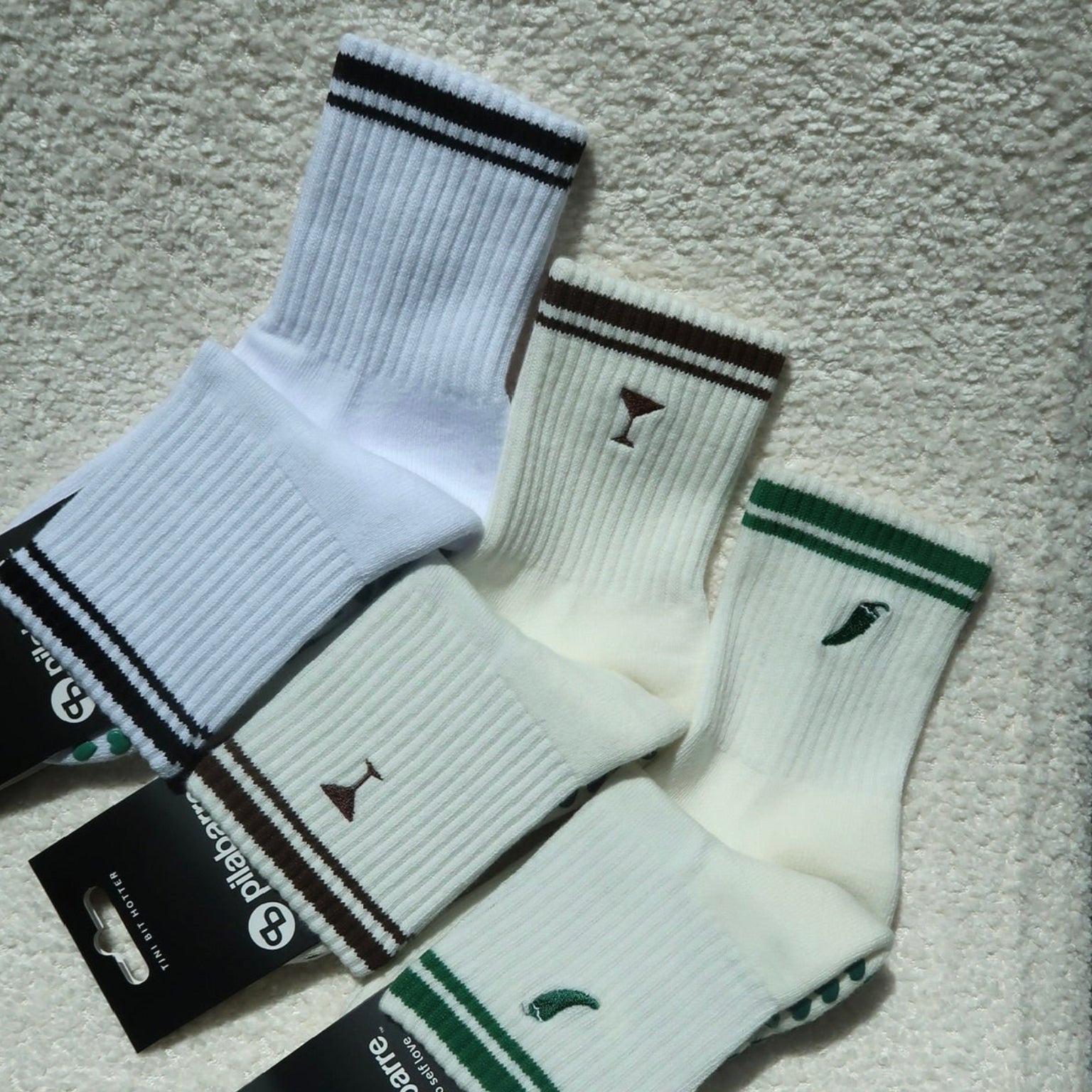 tini bit stronger hotter spicier grip pilates sock bundle