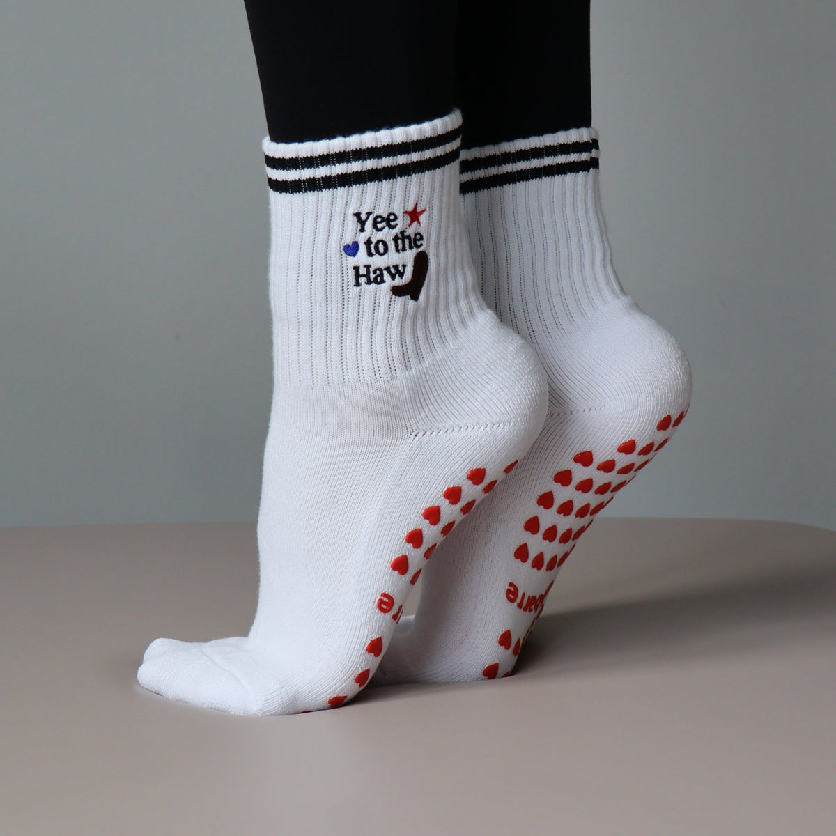 yee to the haw pilates socks - western grip socks
