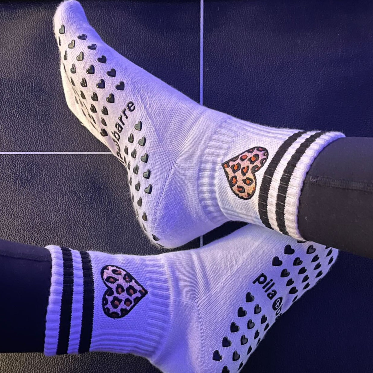 Cheetah Heart Grip Sock