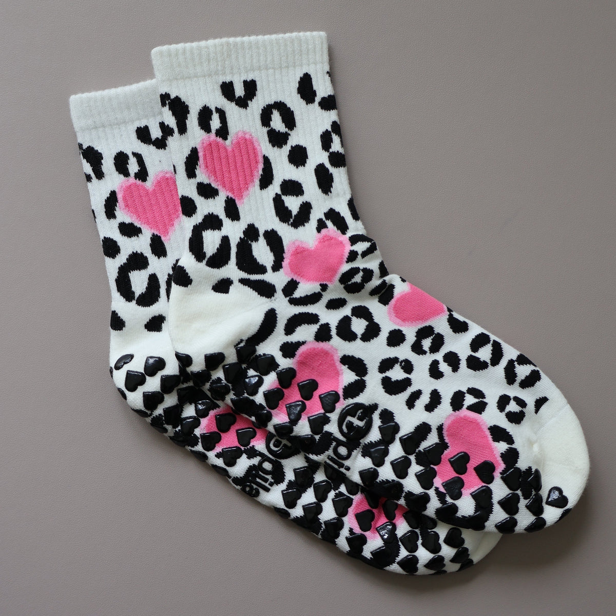Cheetah grip socks - pink