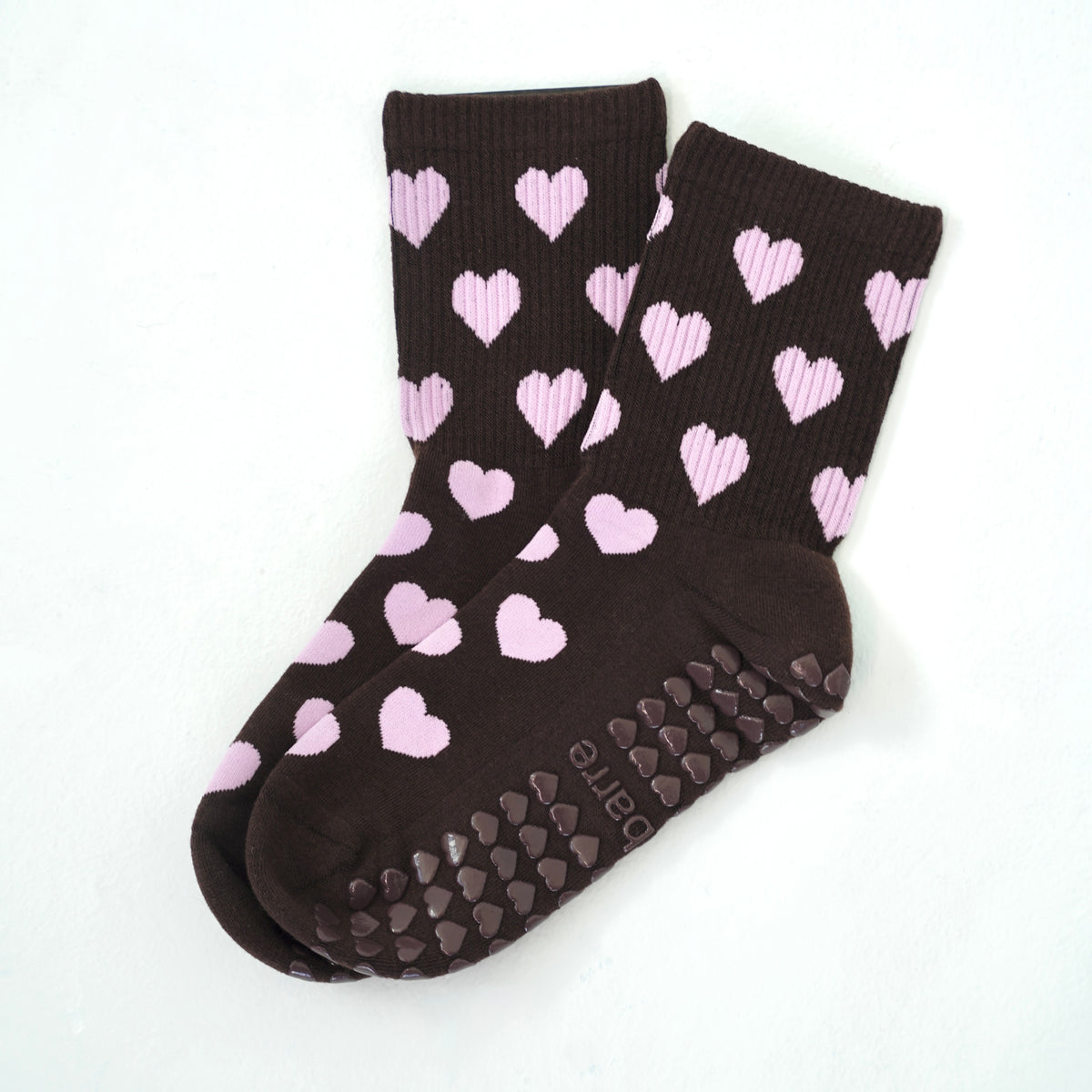 Cocoa Heart Grip Socks for pilates 2