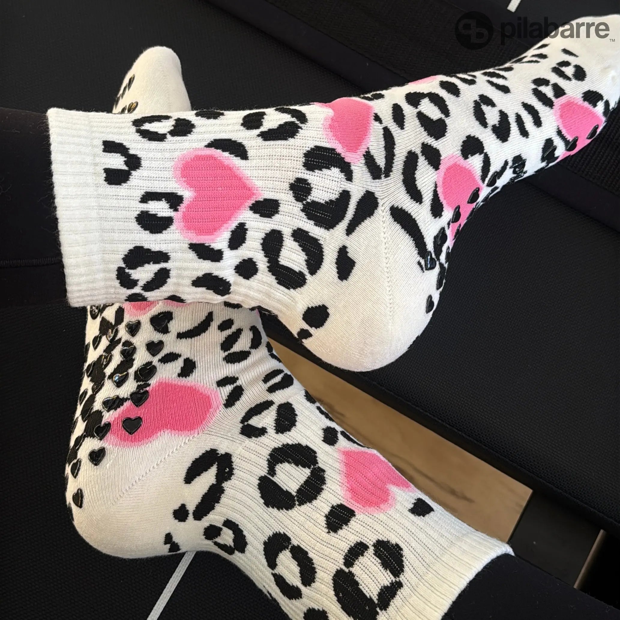 Cutest Cheetah print barre socks